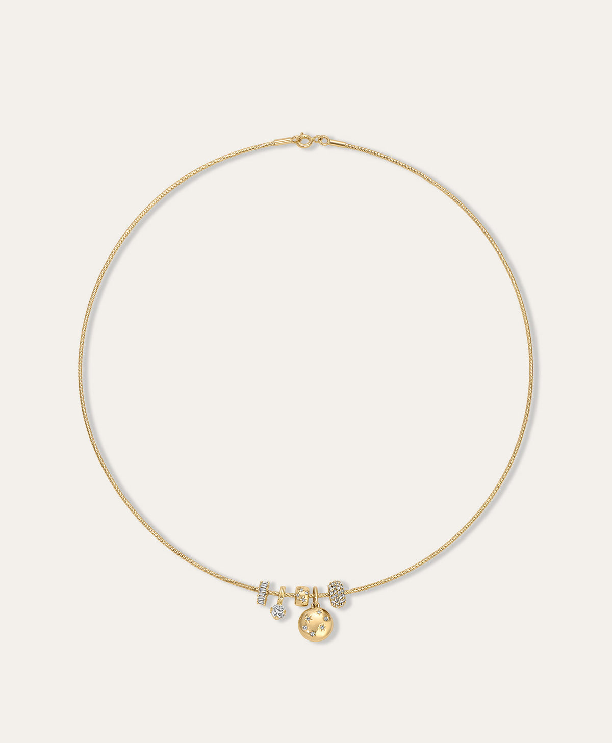 Celestial Diamond Mini Charm Collar Necklace