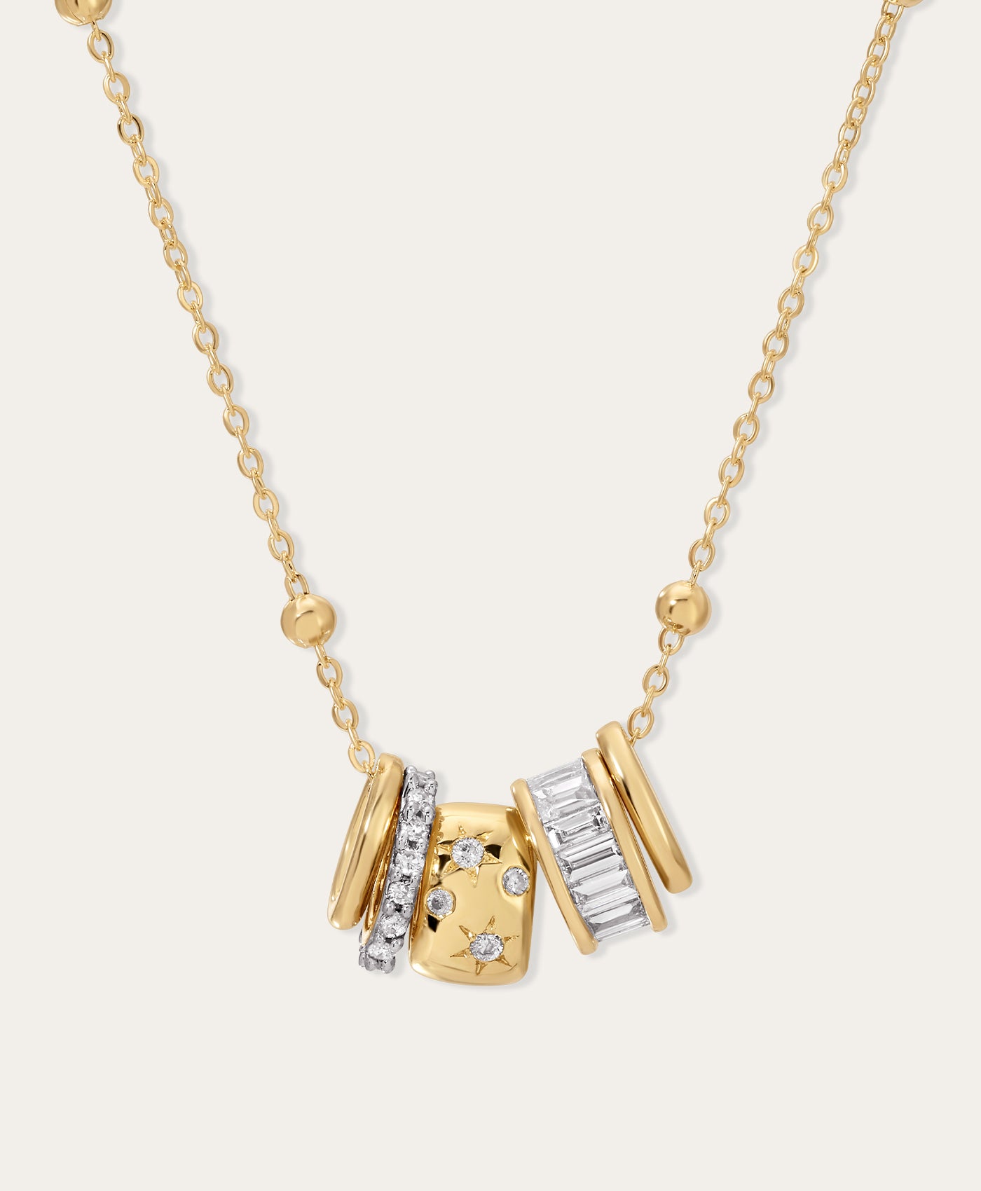 Celestial Rager Mini Bead Necklace in 14k Gold | Adina Reyter