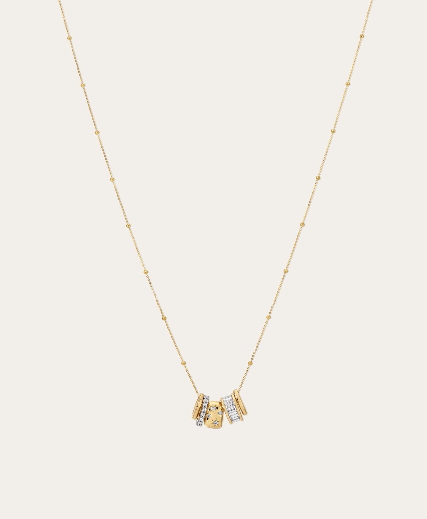 Celestial Rager Mini Bead Necklace in 14k Gold | Adina Reyter