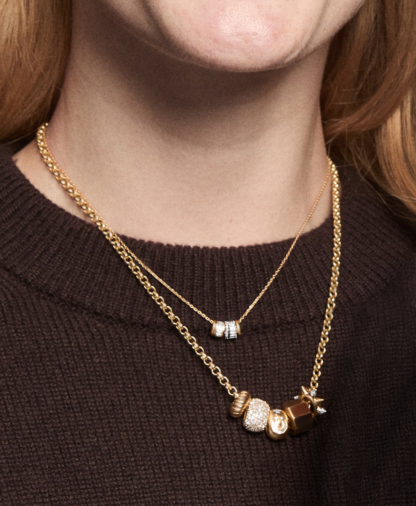 Celestial Rager Mini Bead Necklace in 14k Gold | Adina Reyter