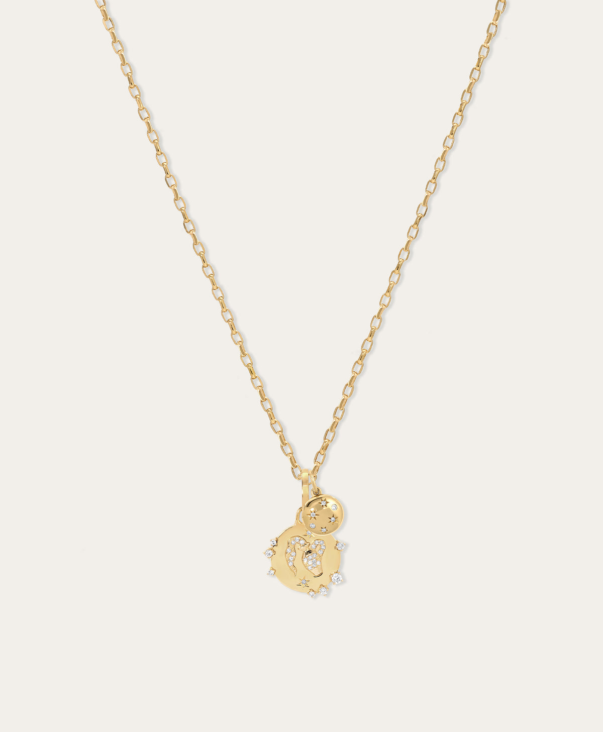 Celestine Diamond Star Sign Charm Necklace