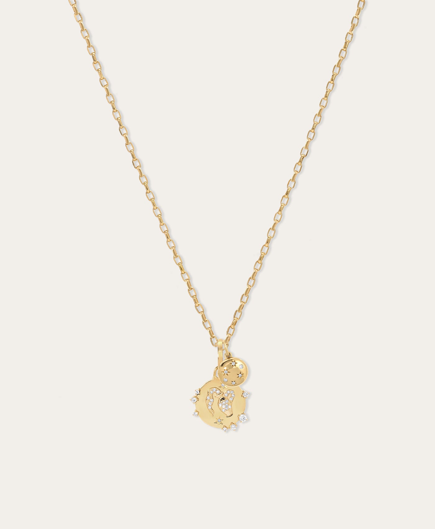 Celestine Diamond Star Sign Charm Necklace