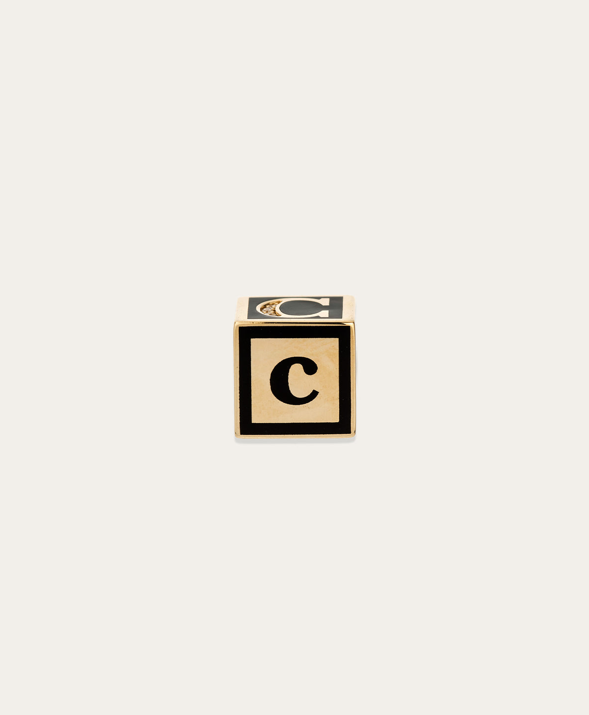 Ceramic + Pavé Initial Block Big Bead