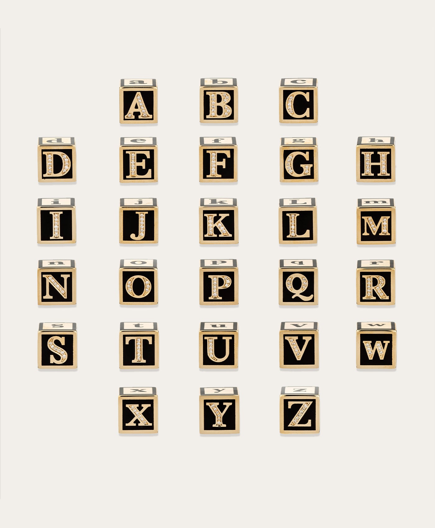 Ceramic + Pavé Initial Block Big Bead