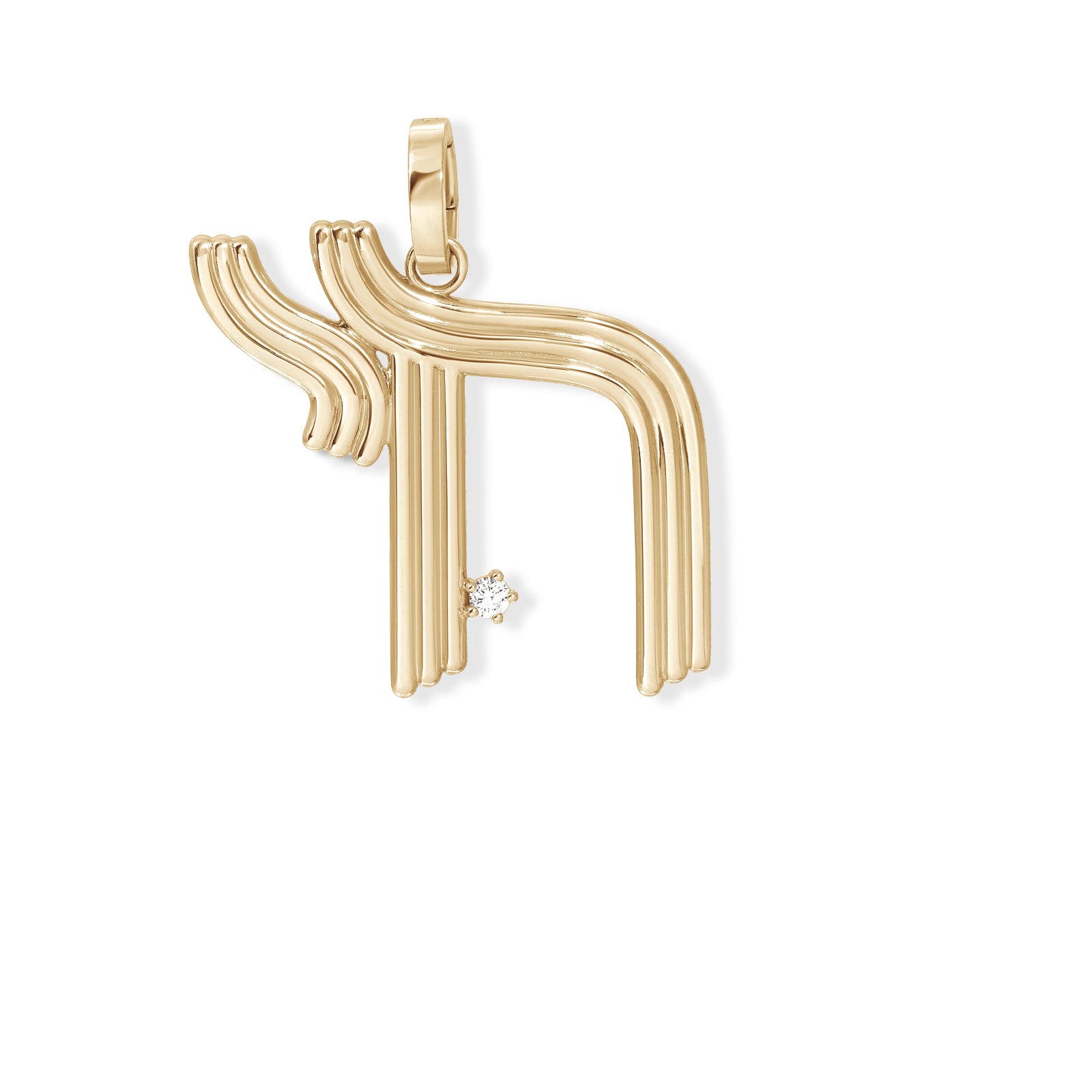 Groovy XL Diamond Chai Hinged Charm