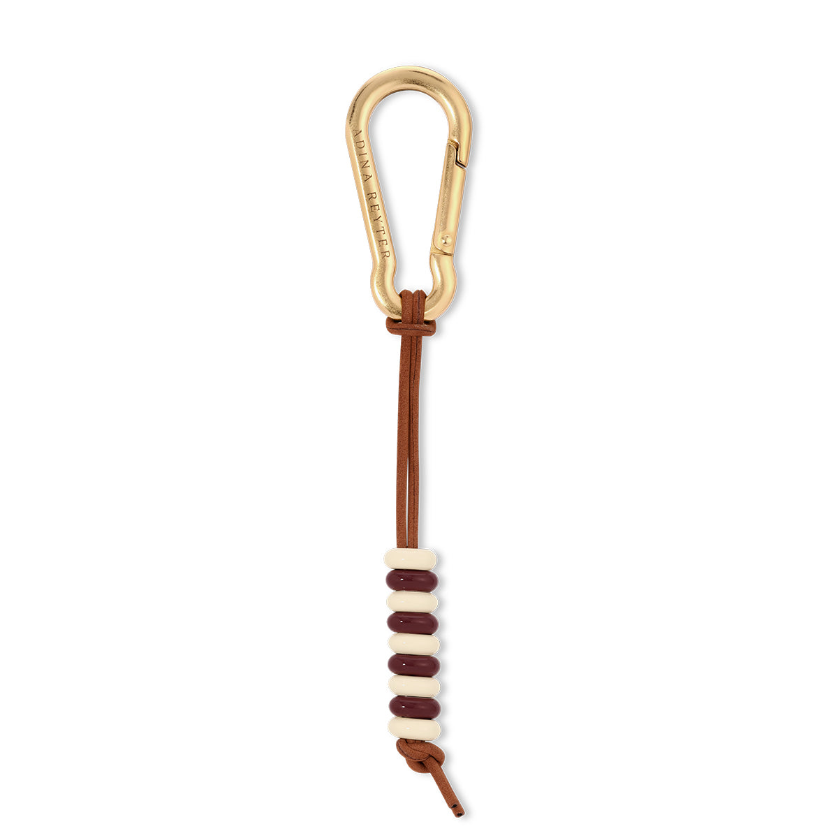 Cherry Soda Stripes Enamel Big Bead Bag Charm