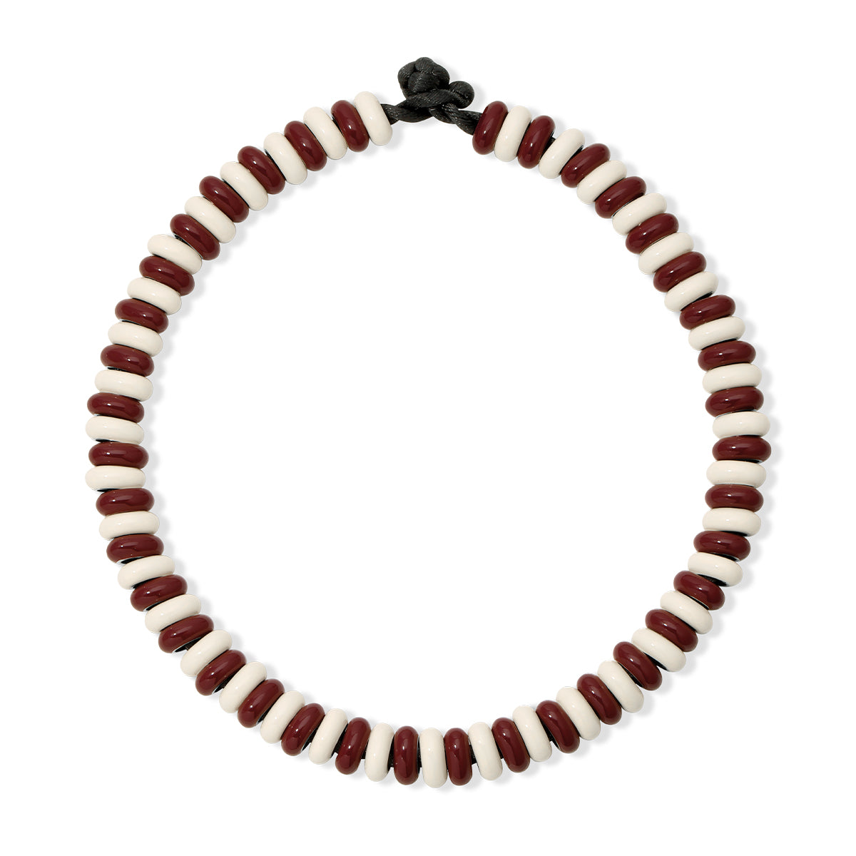 Cherry Soda Stripes Enamel Big Bead Necklace