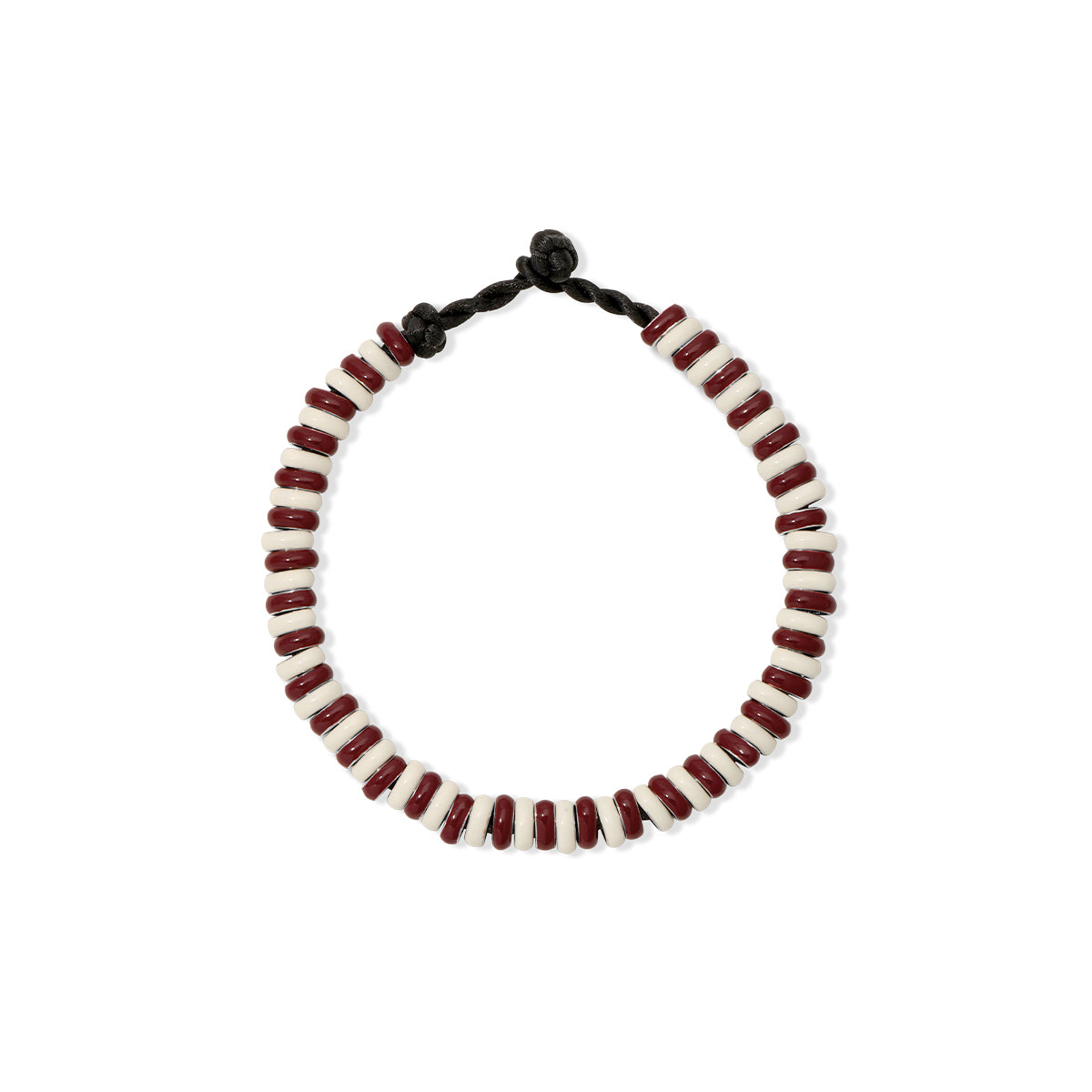 Cherry Soda Stripes Full Enamel Mini Bead Bracelet