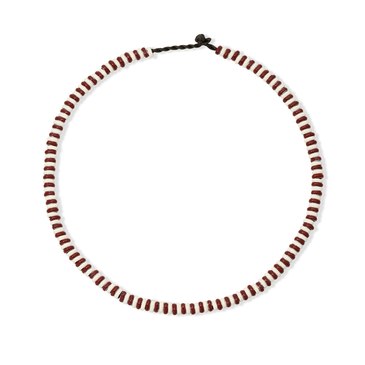 Cherry Soda Stripes Full Enamel Mini Bead Necklace
