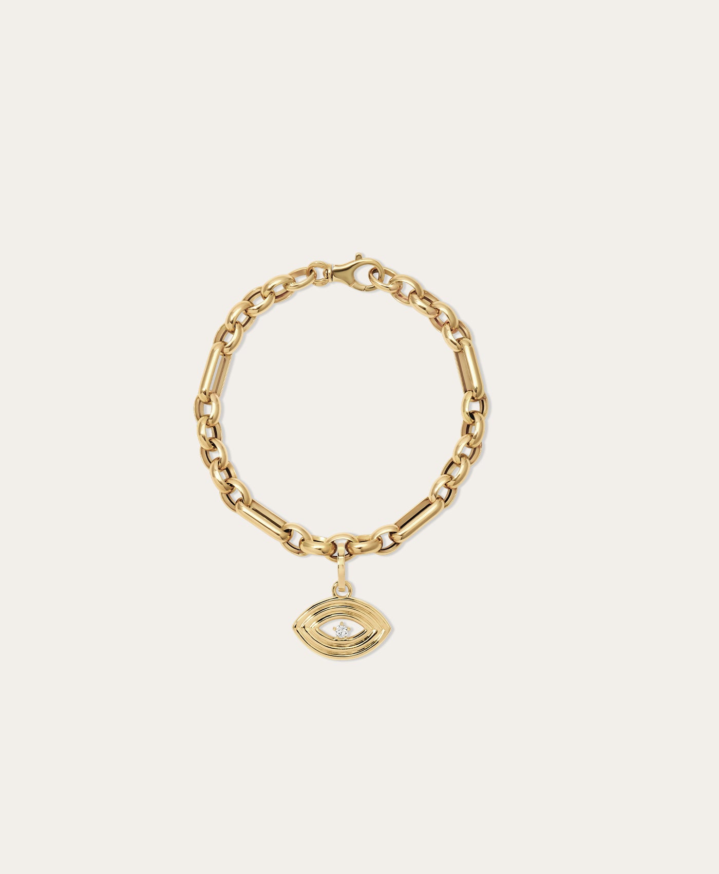 Choose Your Talisman Charm Bracelet on Mixed Rolo Cable Chain