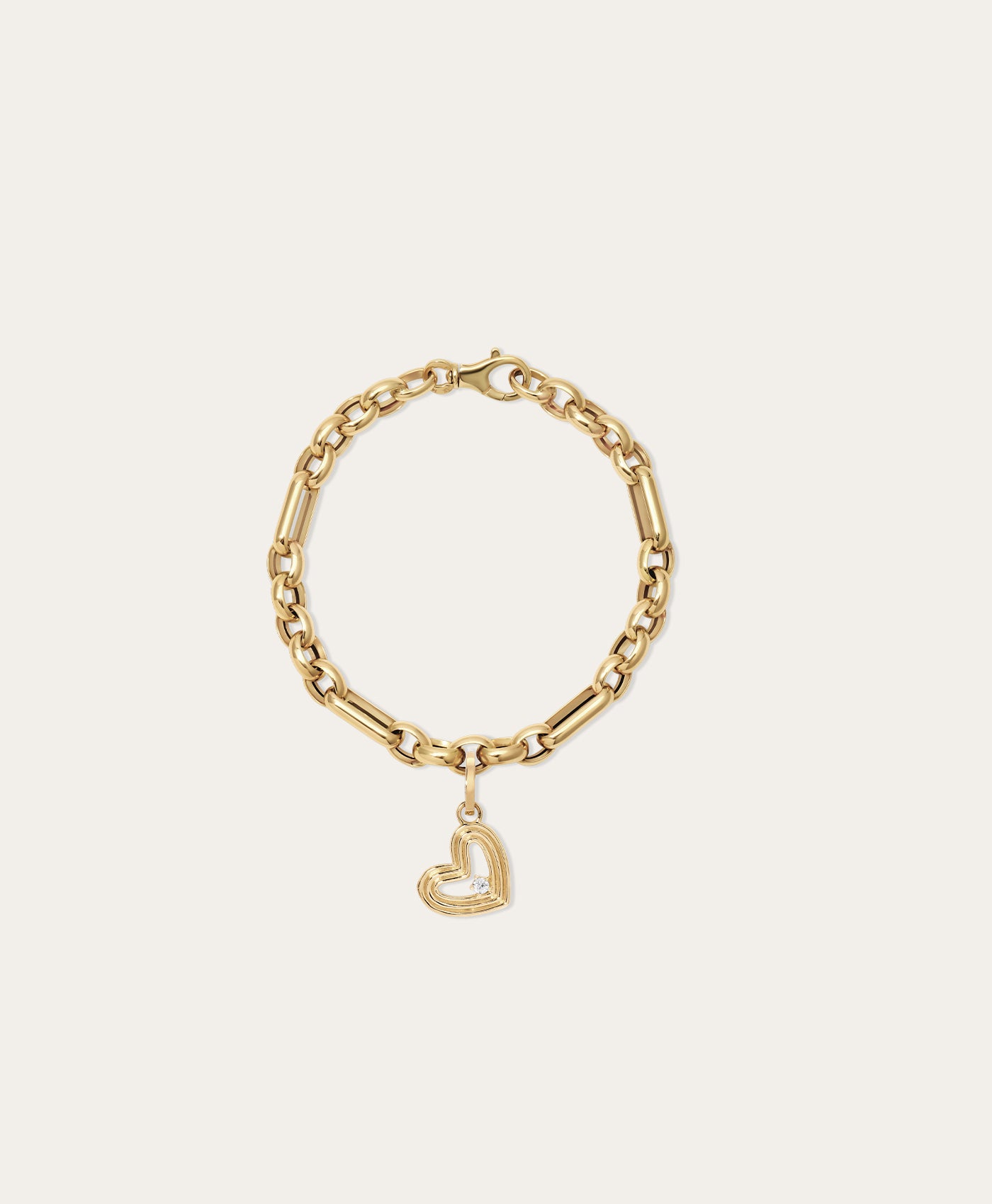 Choose Your Talisman Charm Bracelet on Mixed Rolo Cable Chain