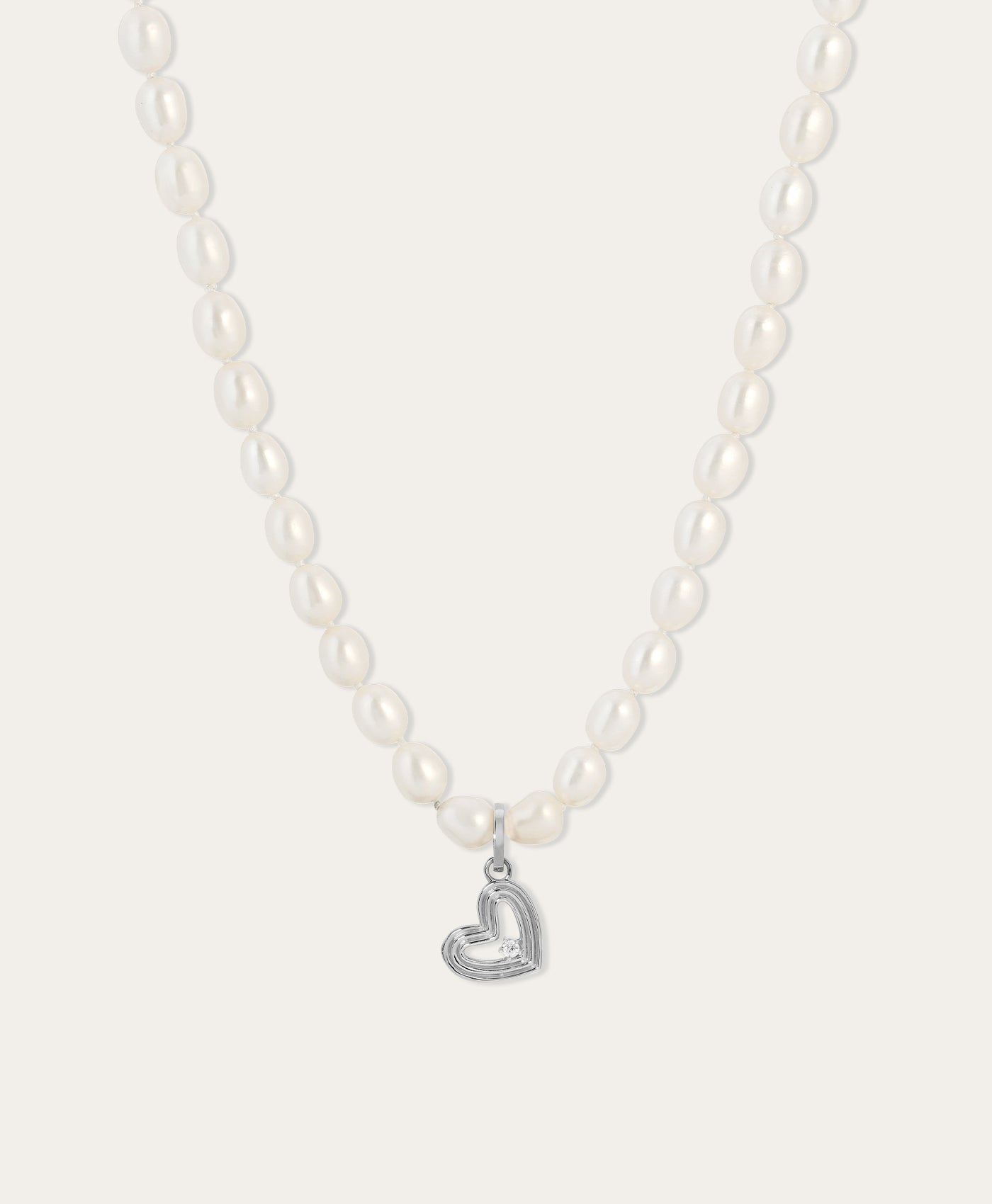 Groovy Diamond Heart Hinged Charm in Sterling Silver