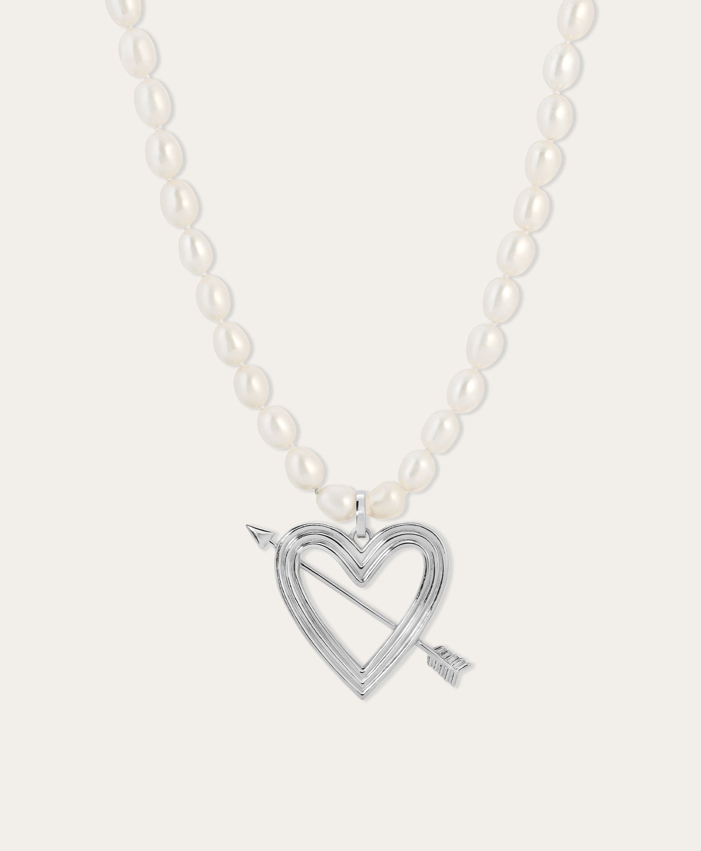 Groovy XL Heart + Arrow Hinged Charm in Sterling Silver