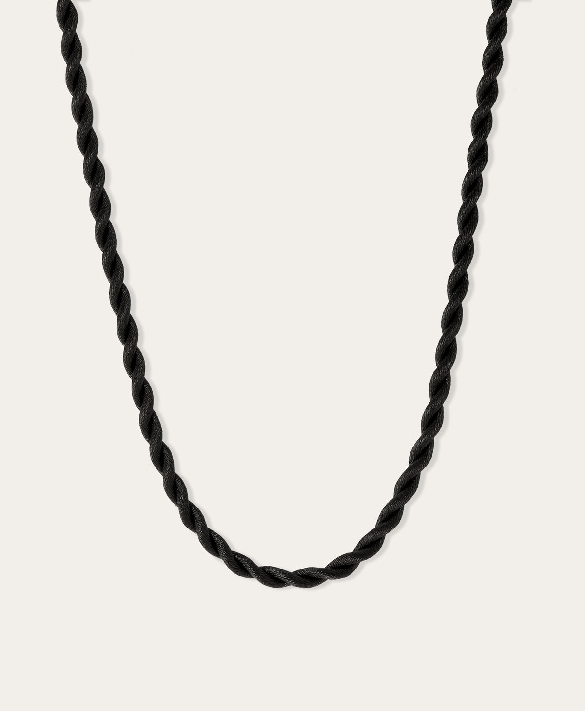 Chunky Twisted Black Satin Cord Necklace for Big Beads
