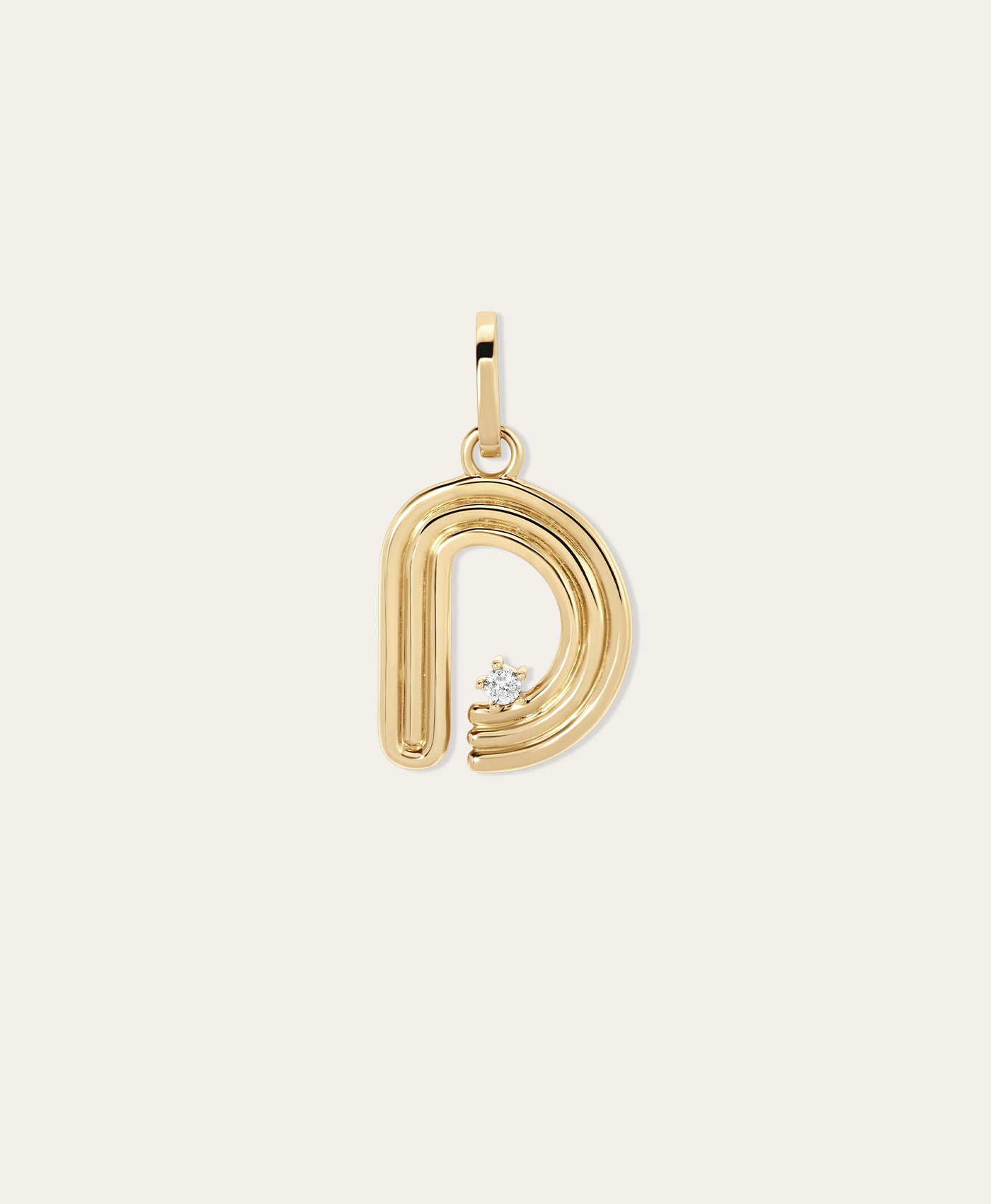 Groovy Diamond Initial Charm – 14k Gold Initial Charm | Adina Reyter