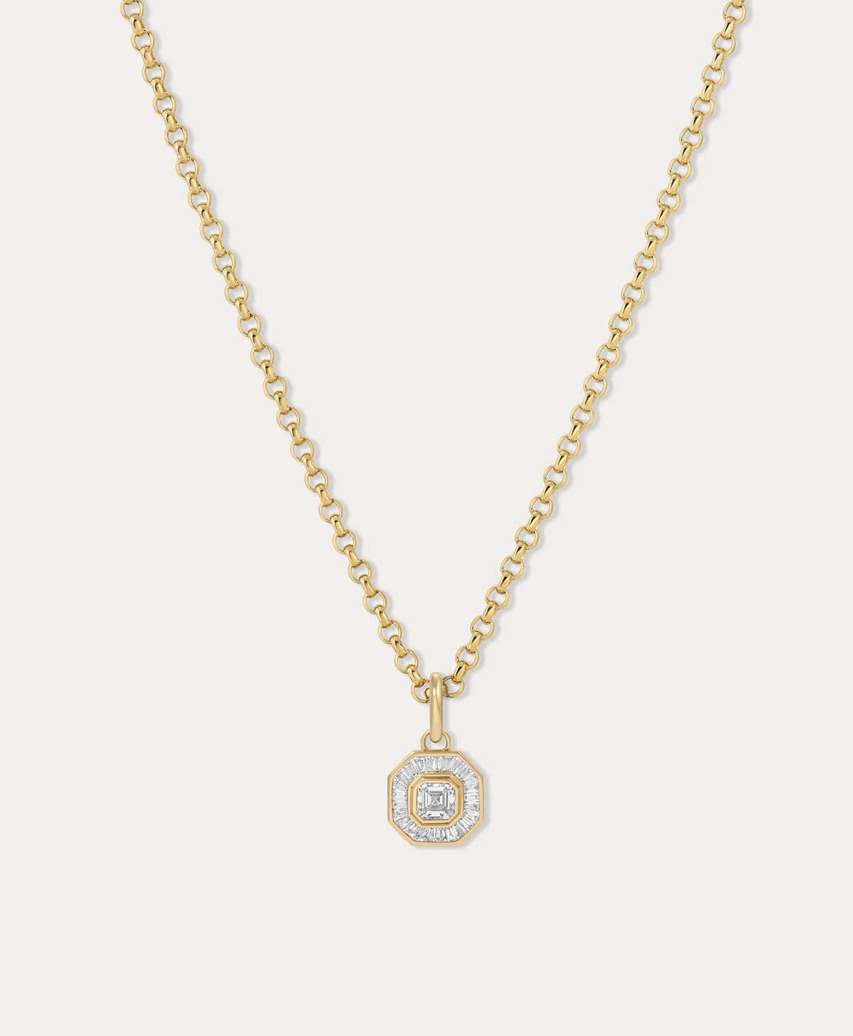 Deco Diamond Asscher Hinged Charm