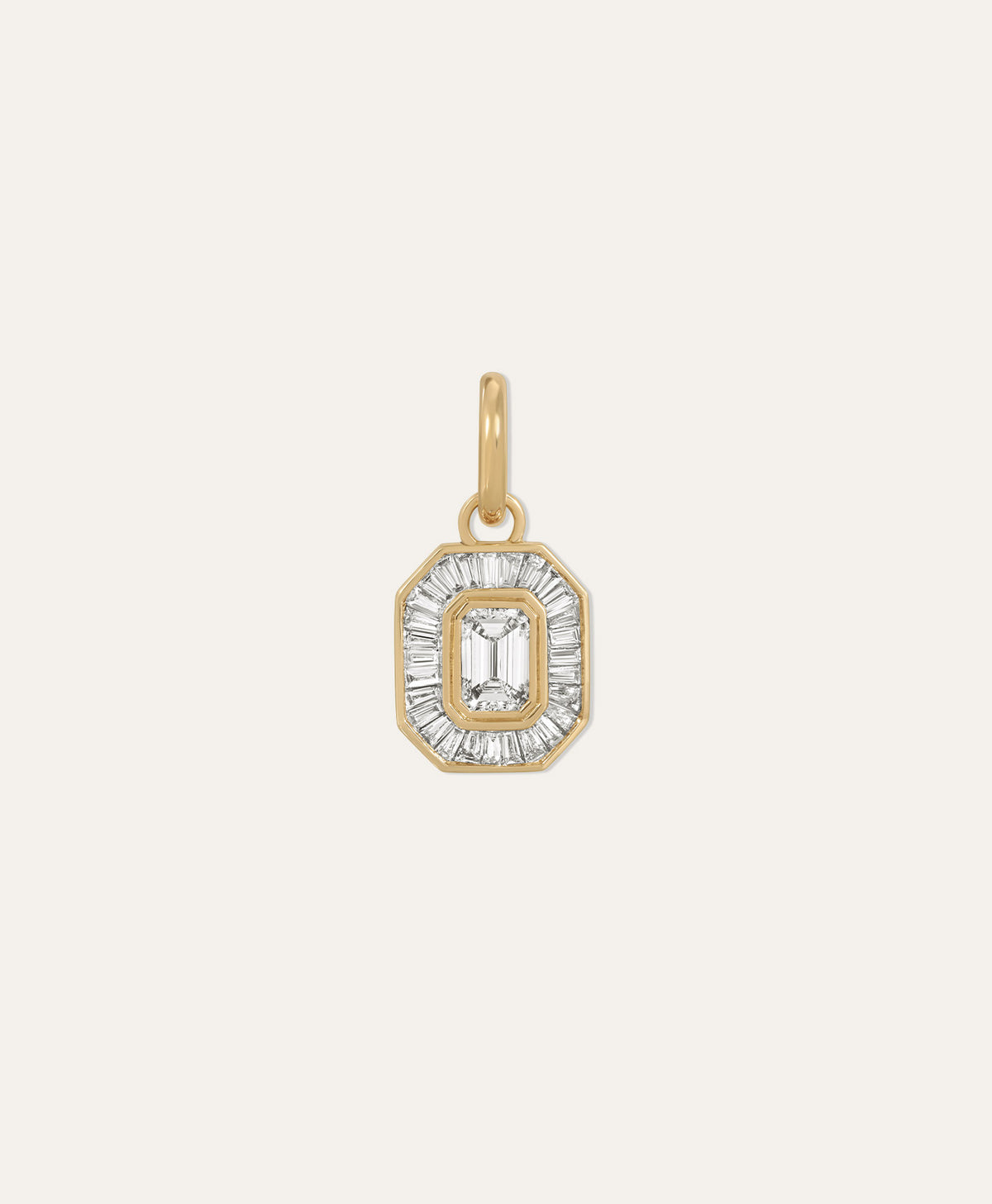 Deco Diamond Emerald Cut Hinged Charm