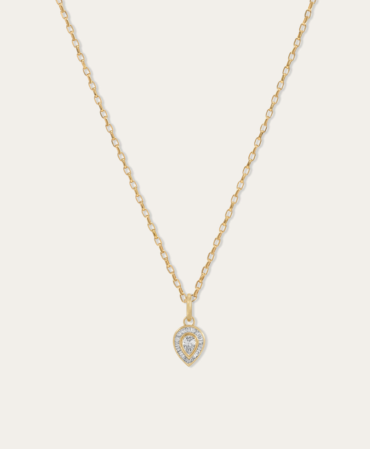 Deco Diamond Charm Necklace