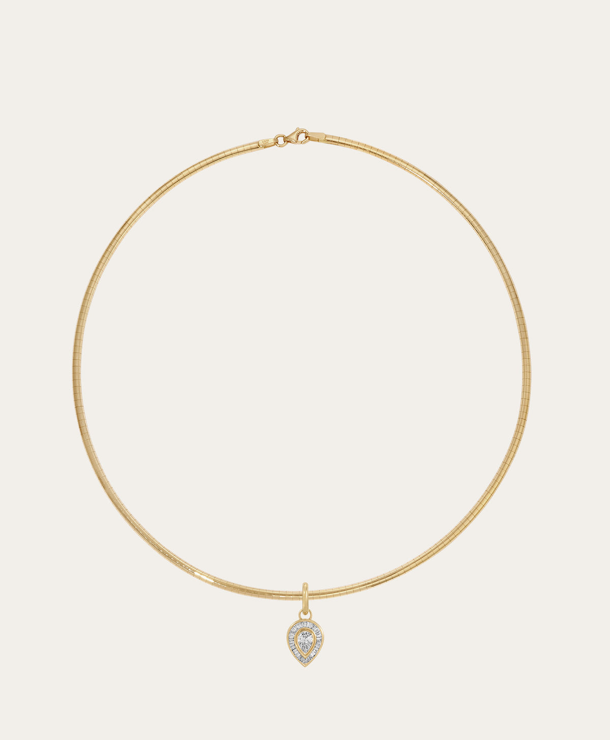 Deco Diamond Charm Omega Necklace