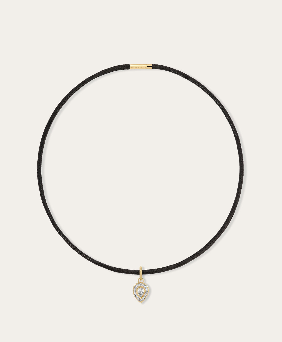 Deco Diamond Charm Cord Necklace