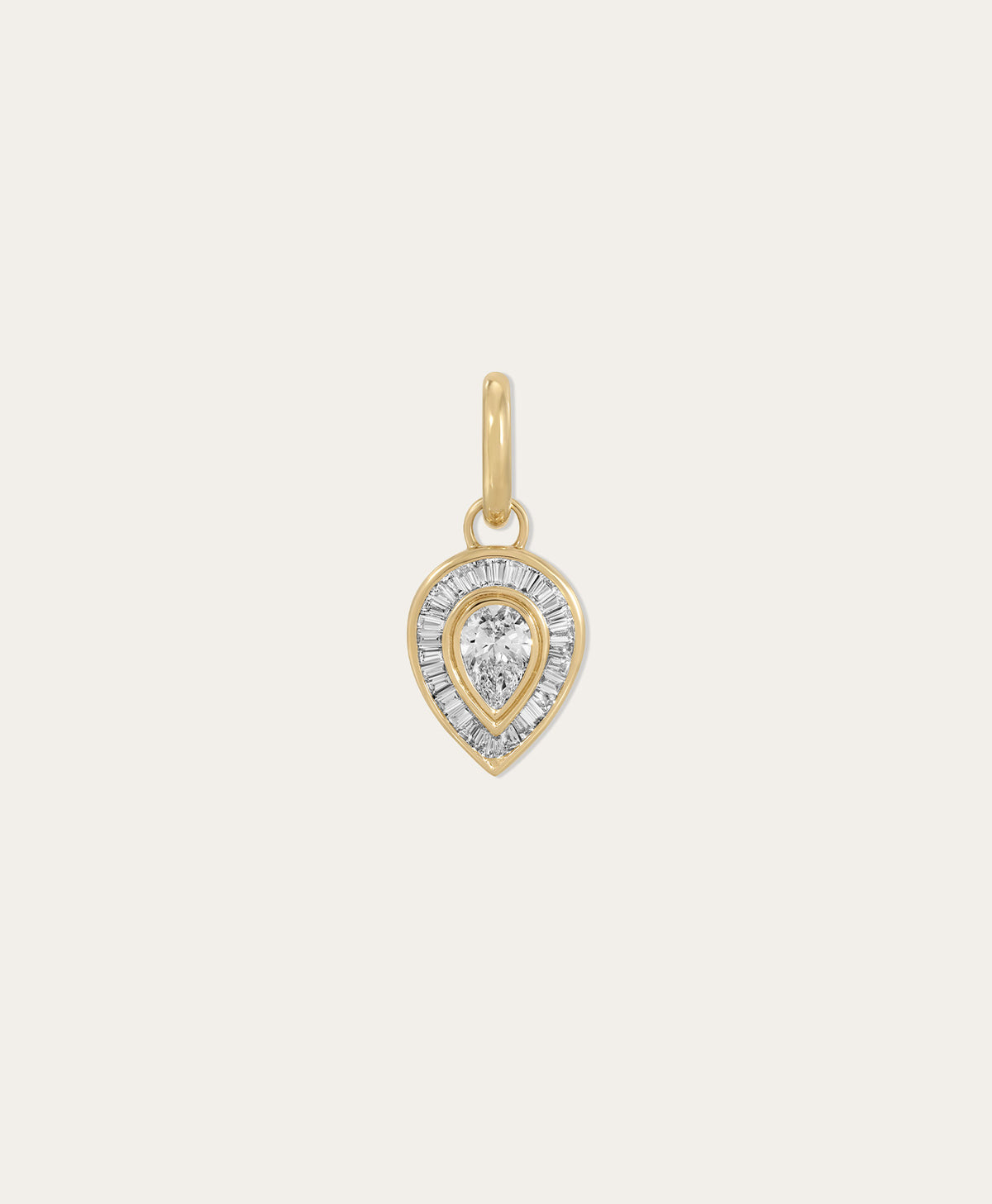 Deco Diamond Pear Hinged Charm