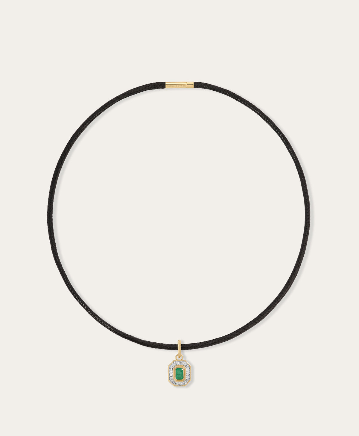 Deco Diamond + Emerald Gemstone Hinged Charm