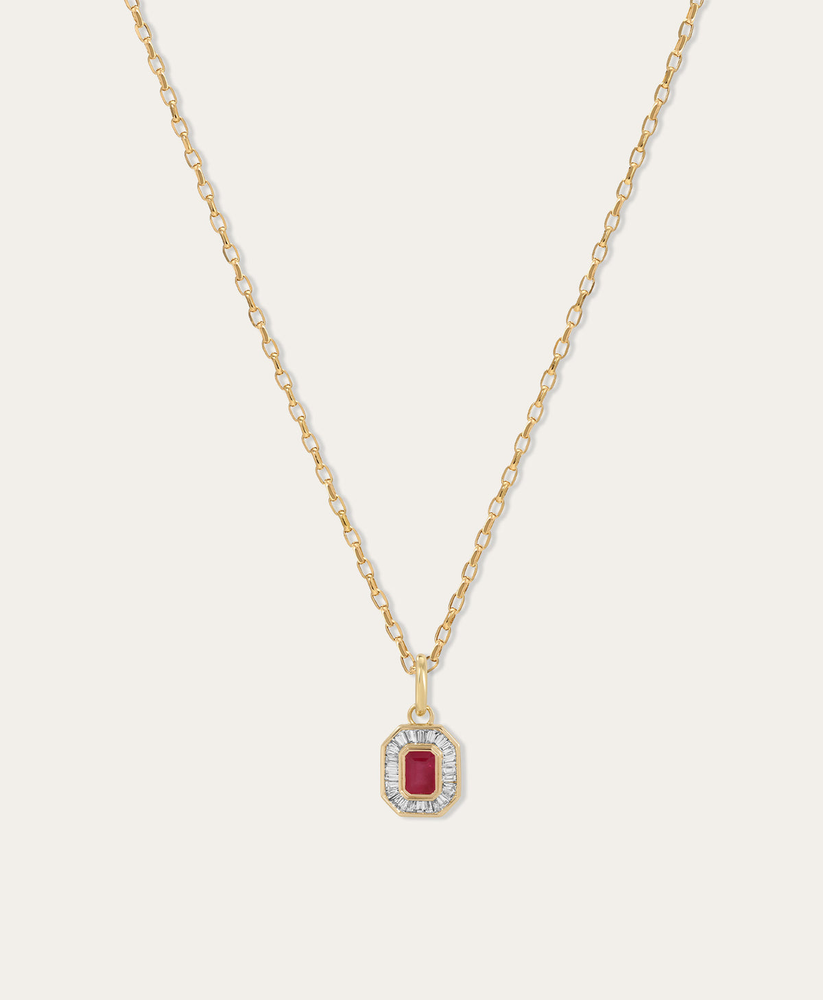 Deco Diamond + Ruby Hinged Charm