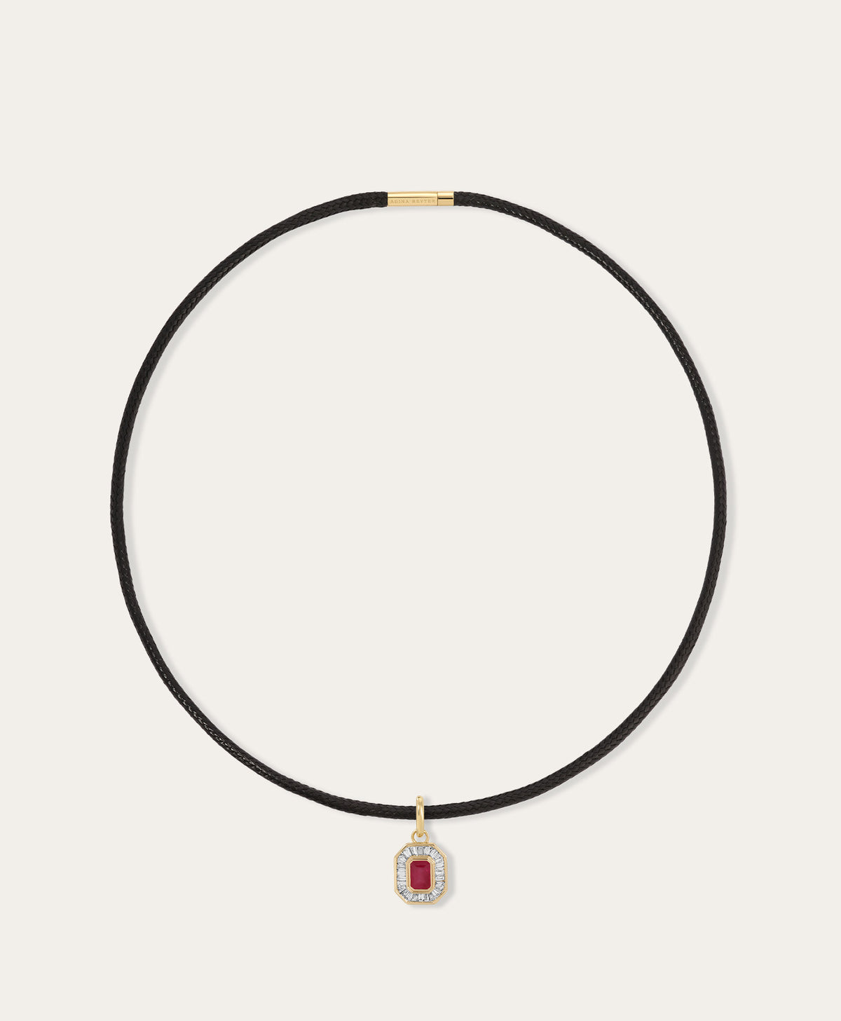 Deco Diamond + Ruby Hinged Charm