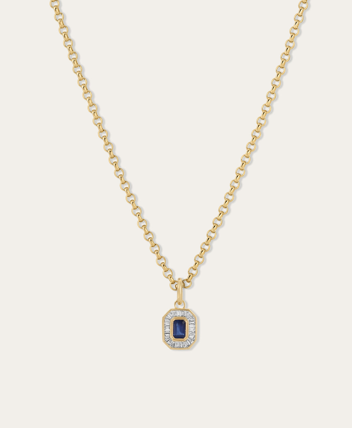 Deco Diamond + Sapphire  Hinged Charm