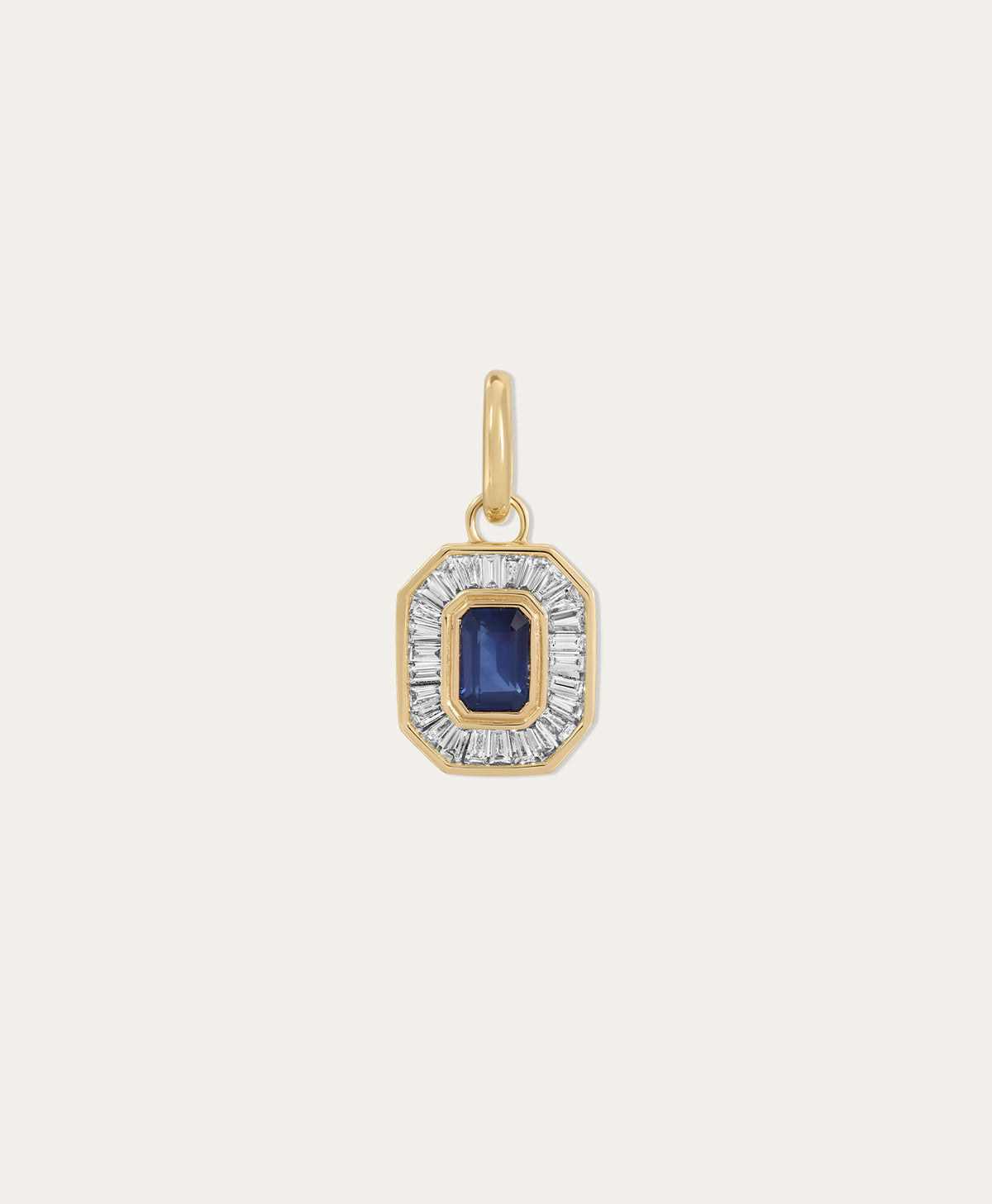 Deco Diamond + Sapphire  Hinged Charm