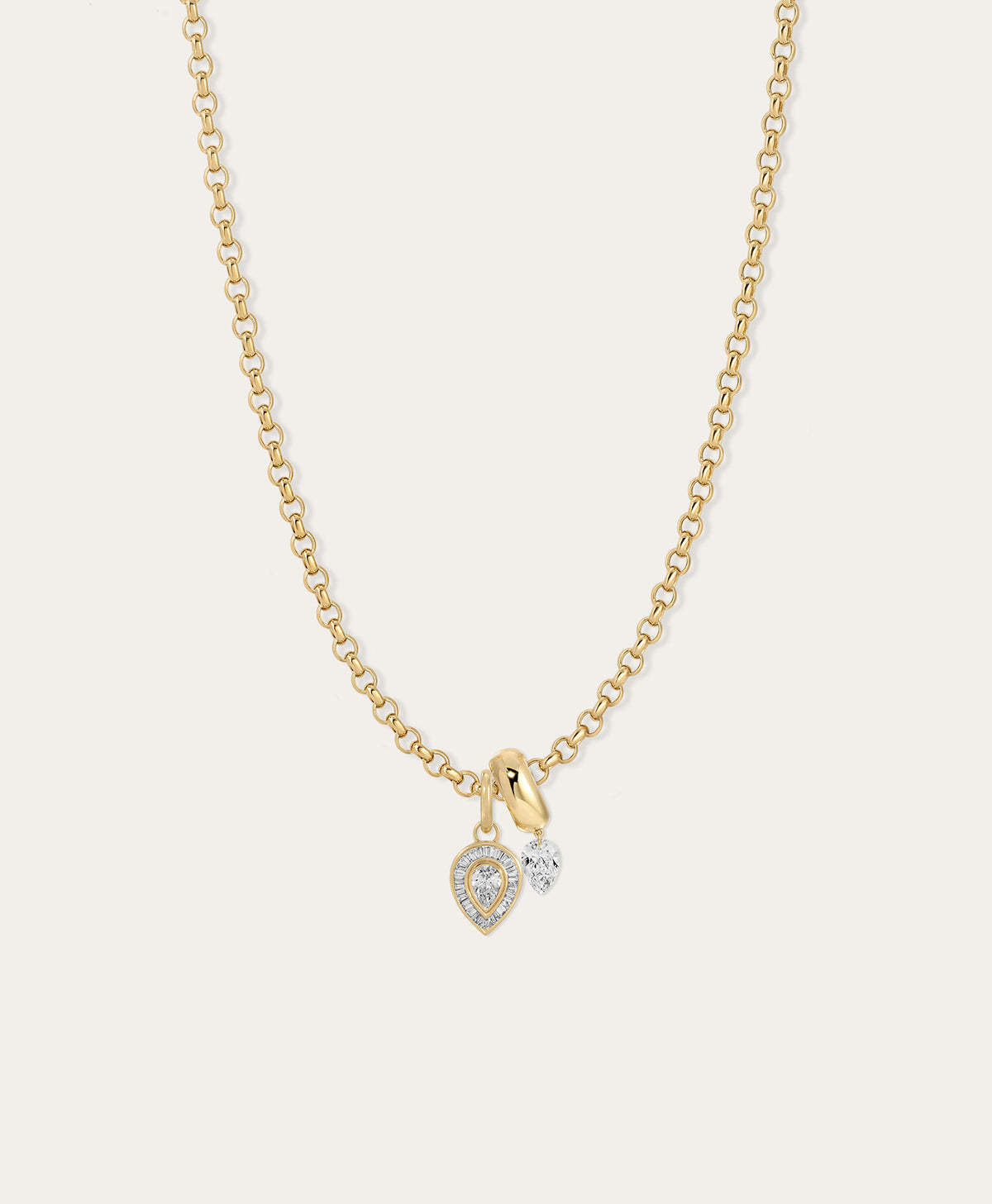 Deco Diamond Drop Charm Necklace