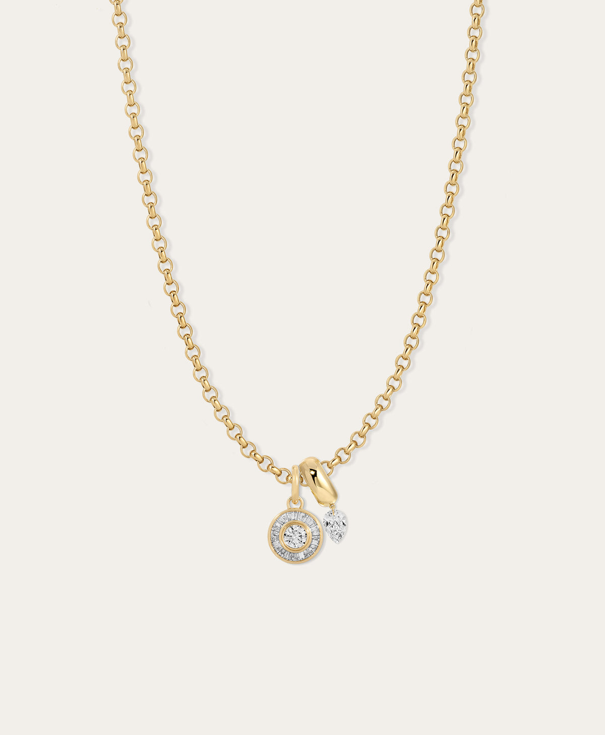 Deco Diamond Drop Charm Necklace