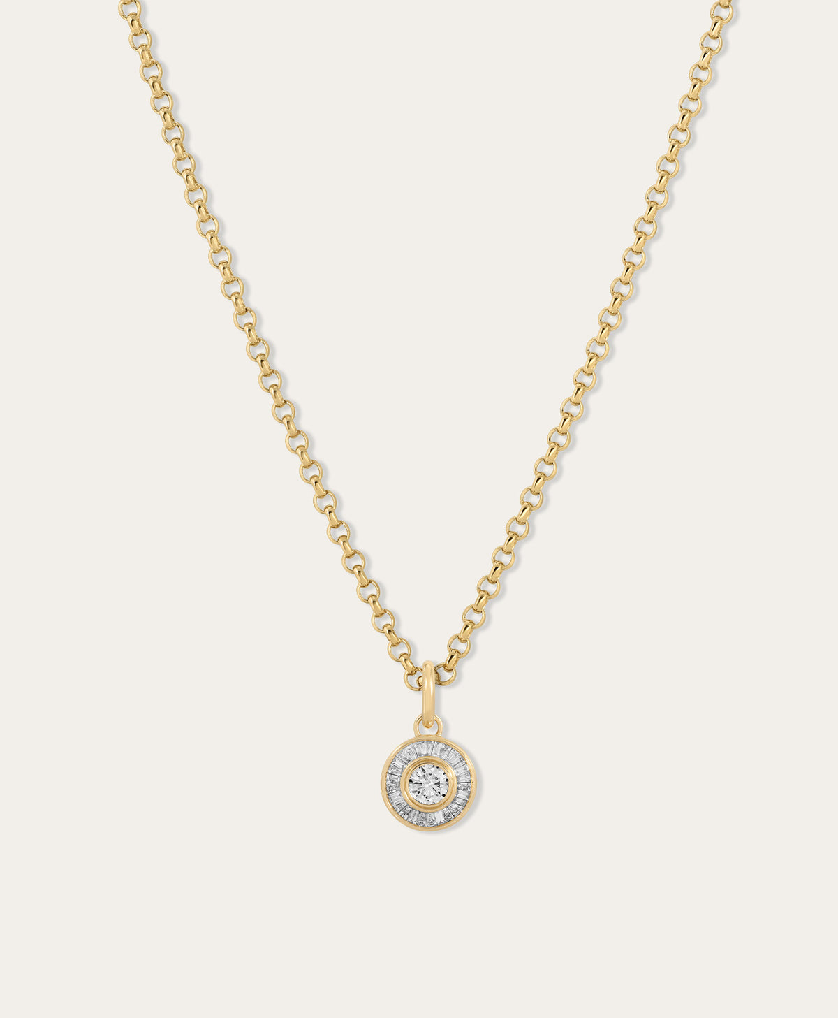 Deco Diamond Round Hinged Charm