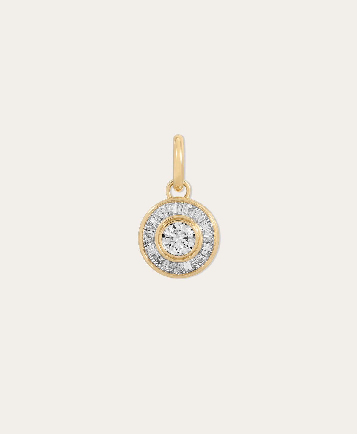 Deco Diamond Round Hinged Charm