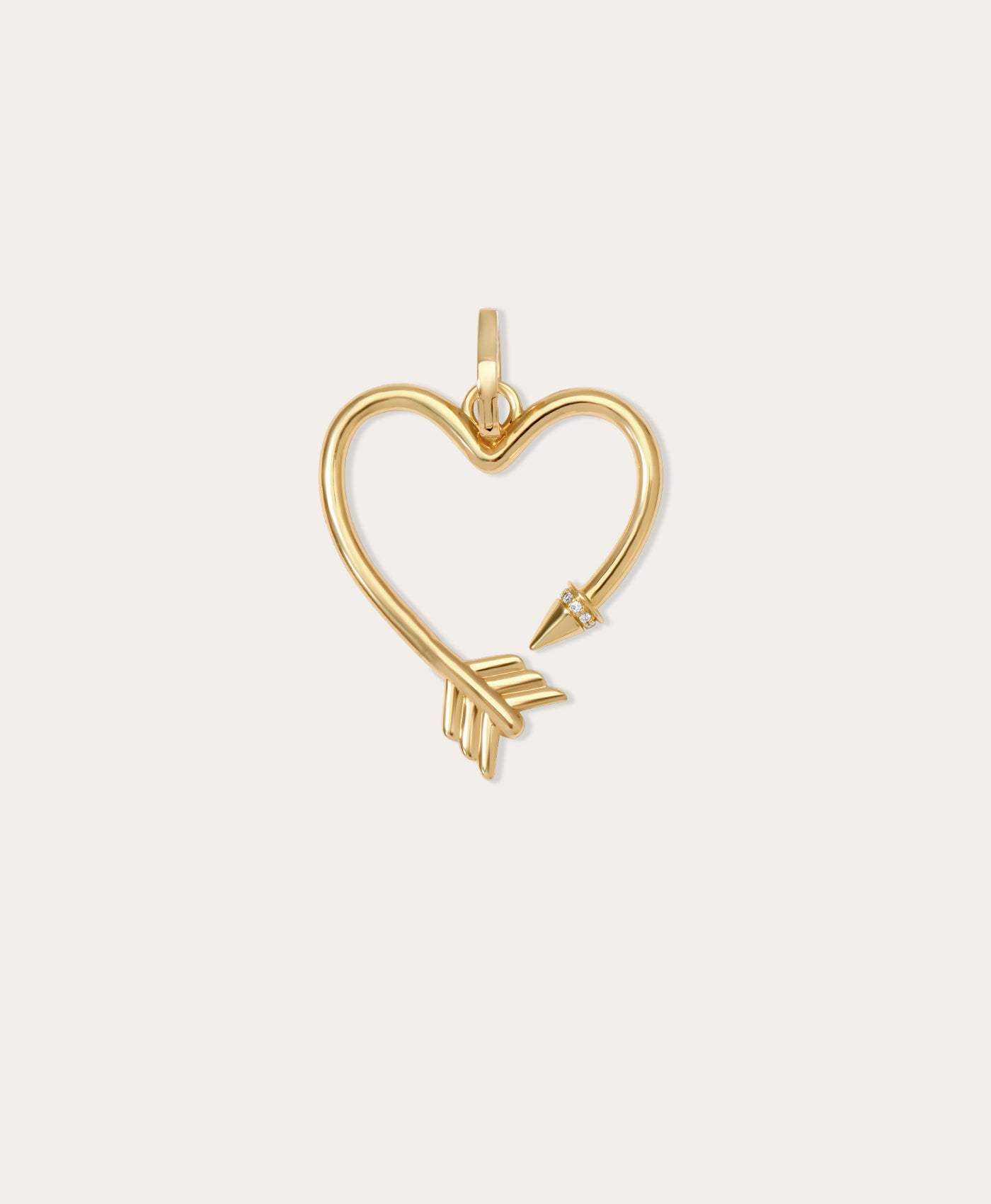 Diamond Arrow Heart Hinged Charm for Mini Beads