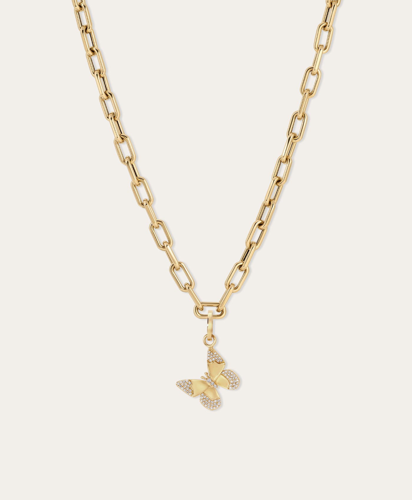 Diamond Butterfly Charm Necklace