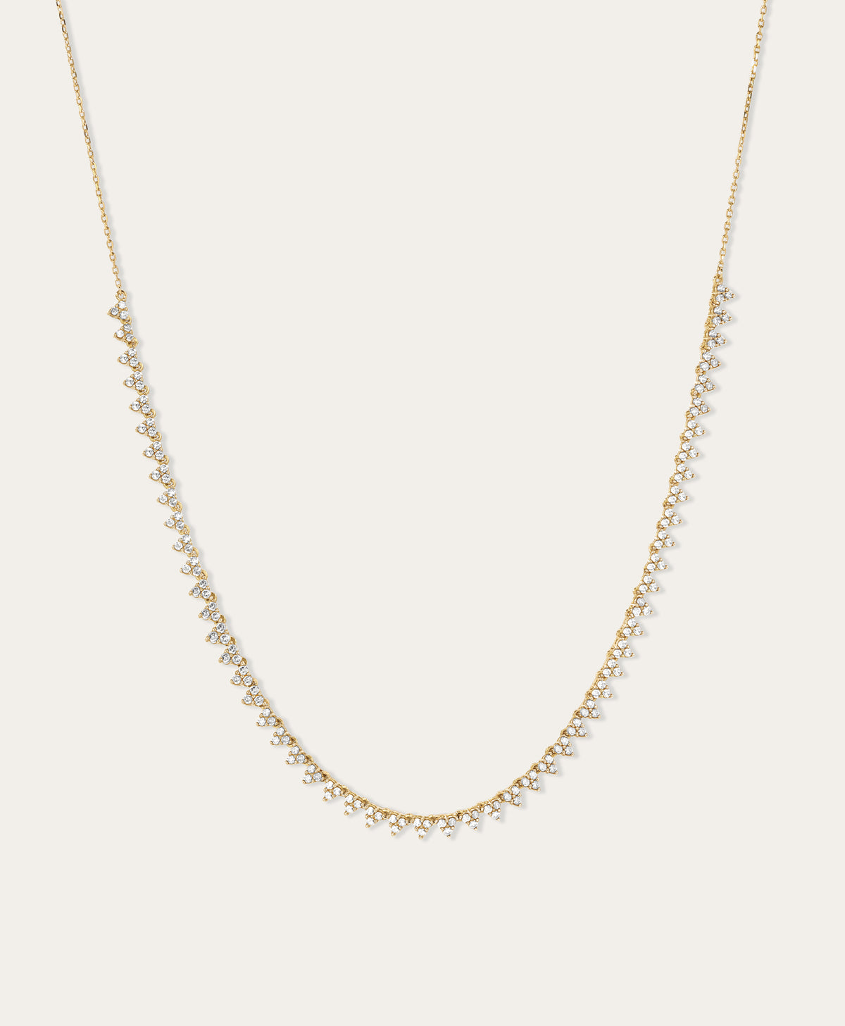 Diamond Cluster Half Riviera Necklace