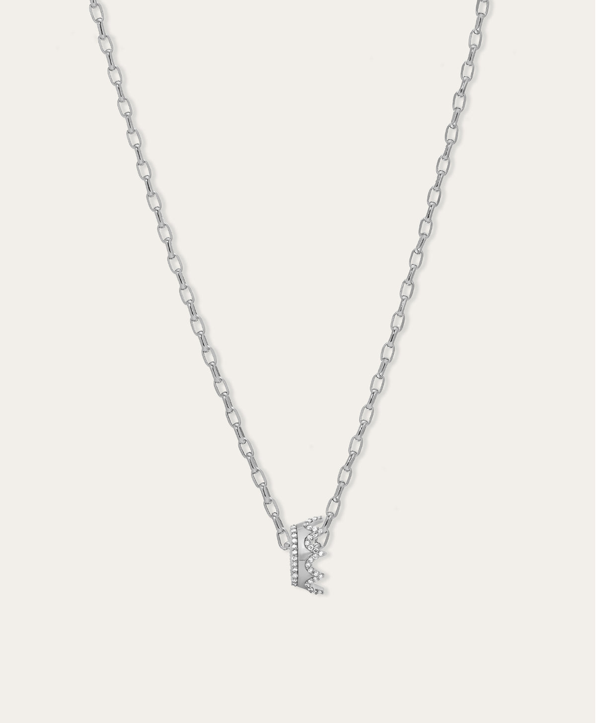 Diamond Crown Big Bead Necklace