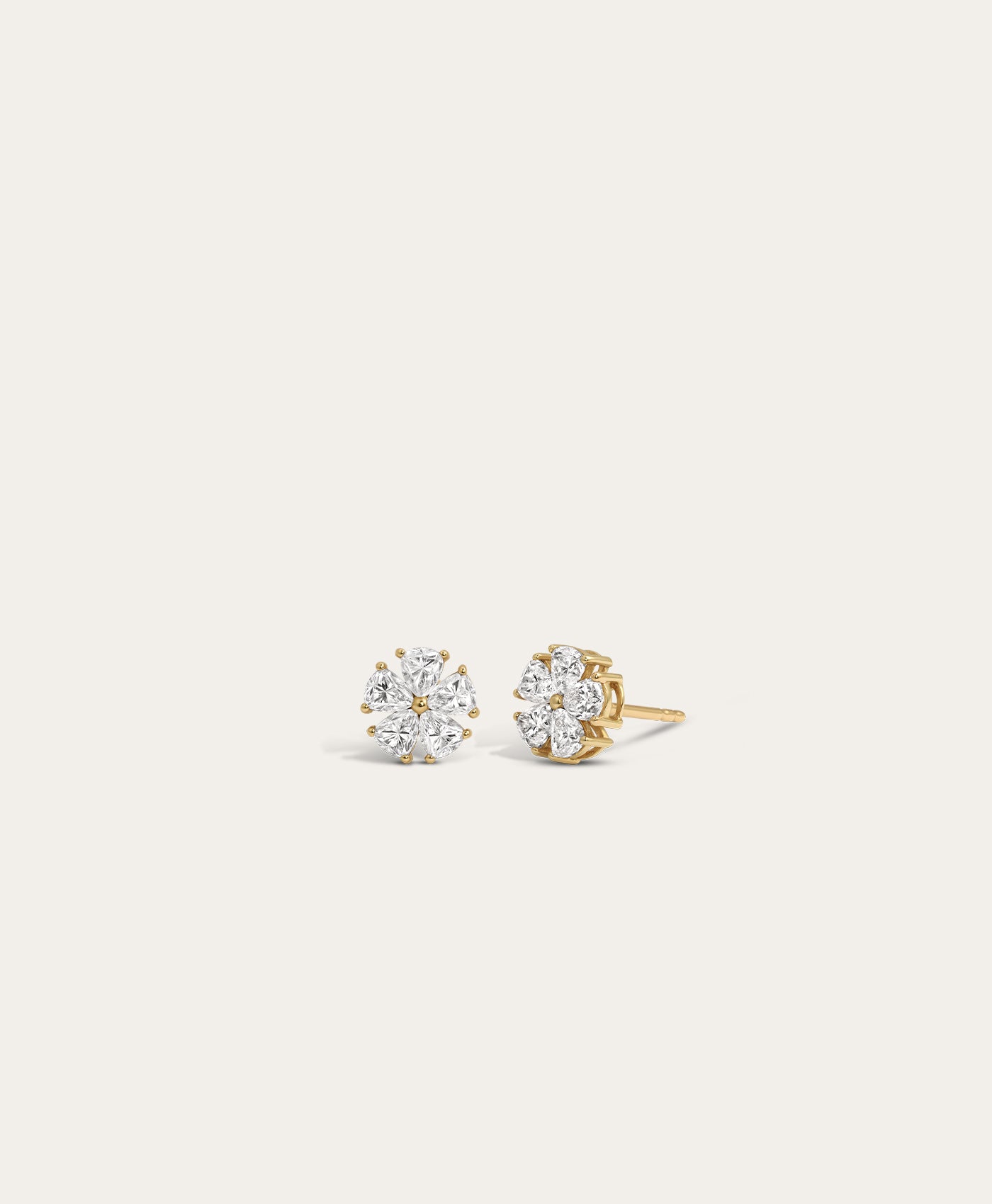 Diamond Flower Stud Earrings