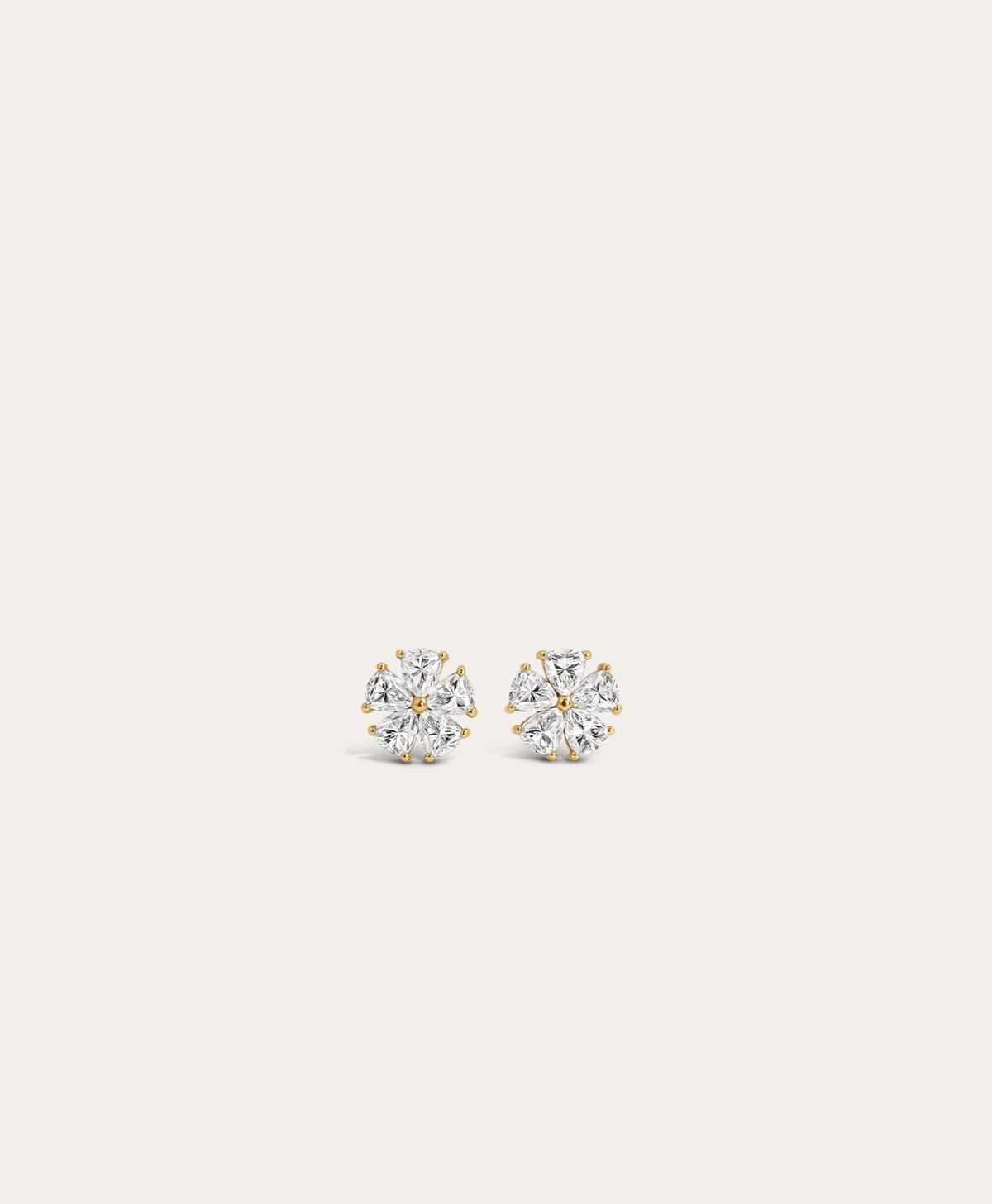 Diamond Flower Stud Earrings