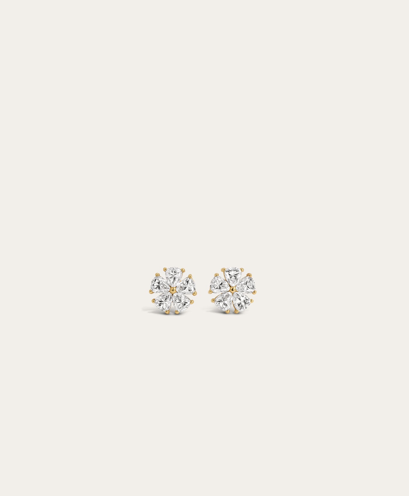Diamond Flower Stud Earrings