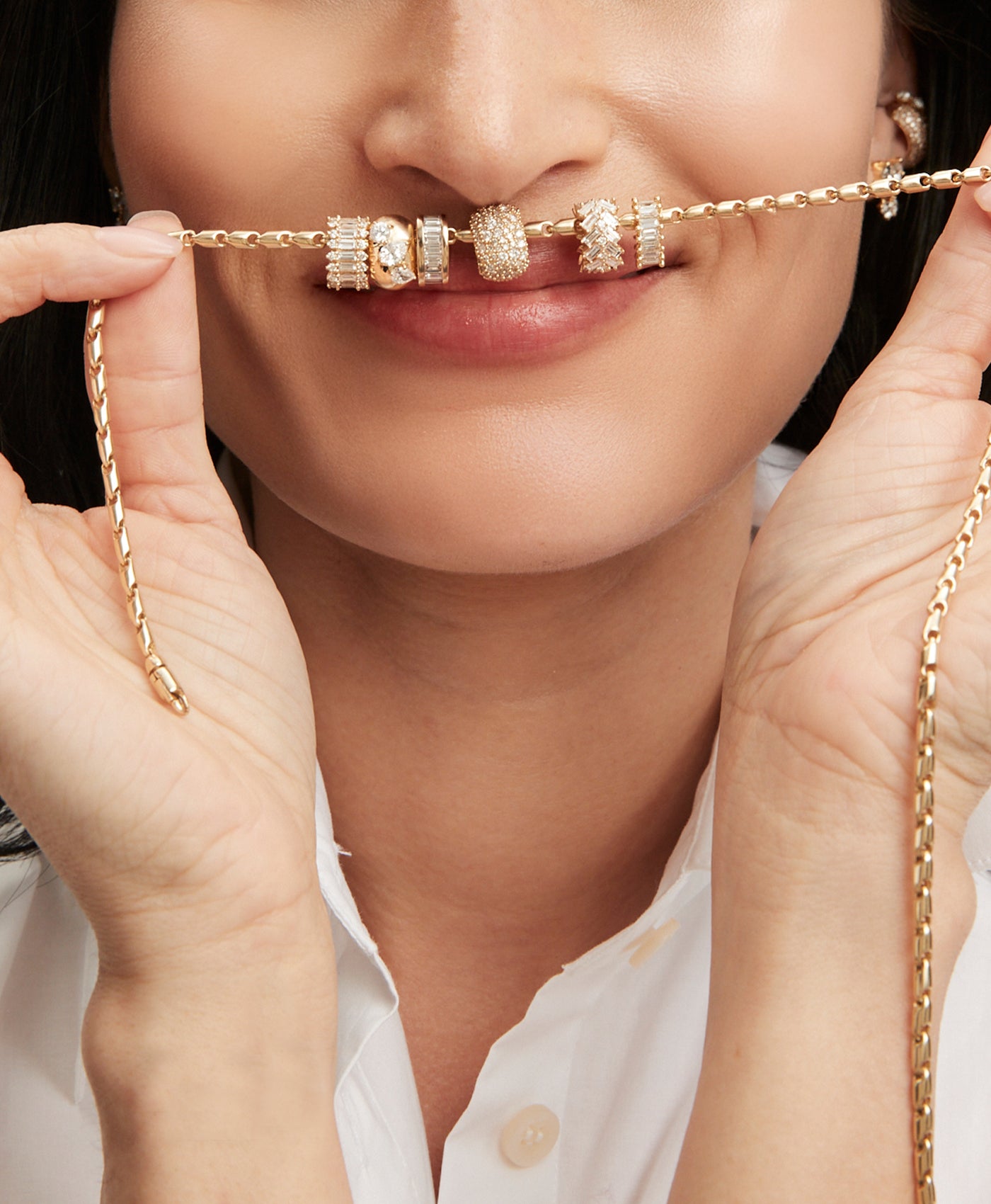 Diamond Full Stack Baguette Big Bead - Lab Grown