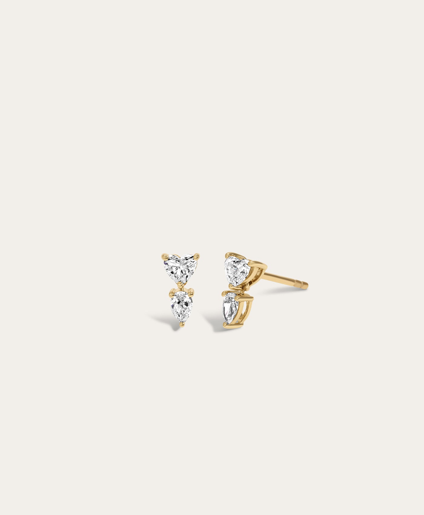 Diamond Heart Drop Earrings