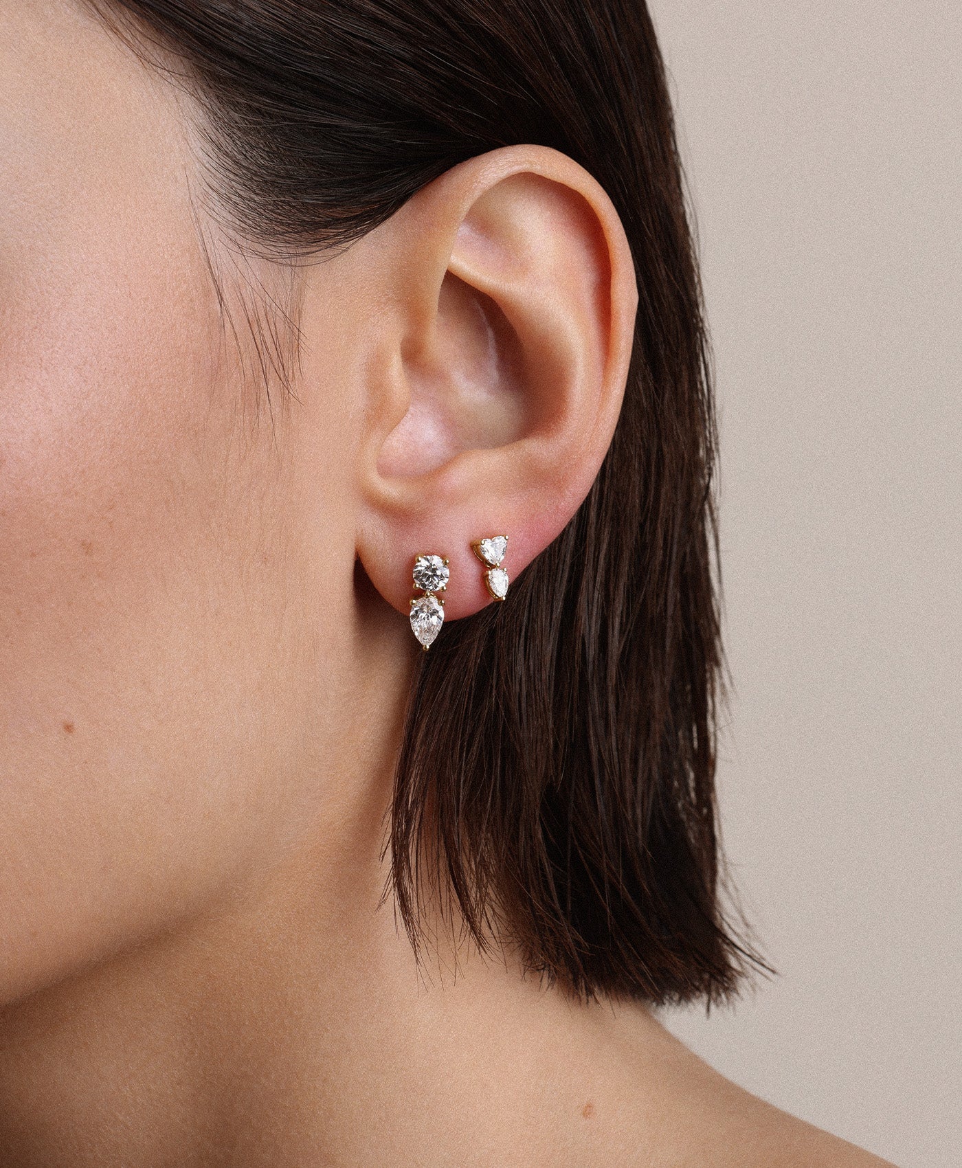 Diamond Heart Drop Earrings