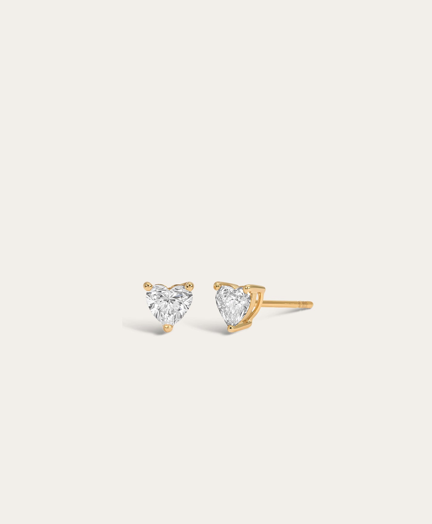 Diamond Heart Stud Earrings