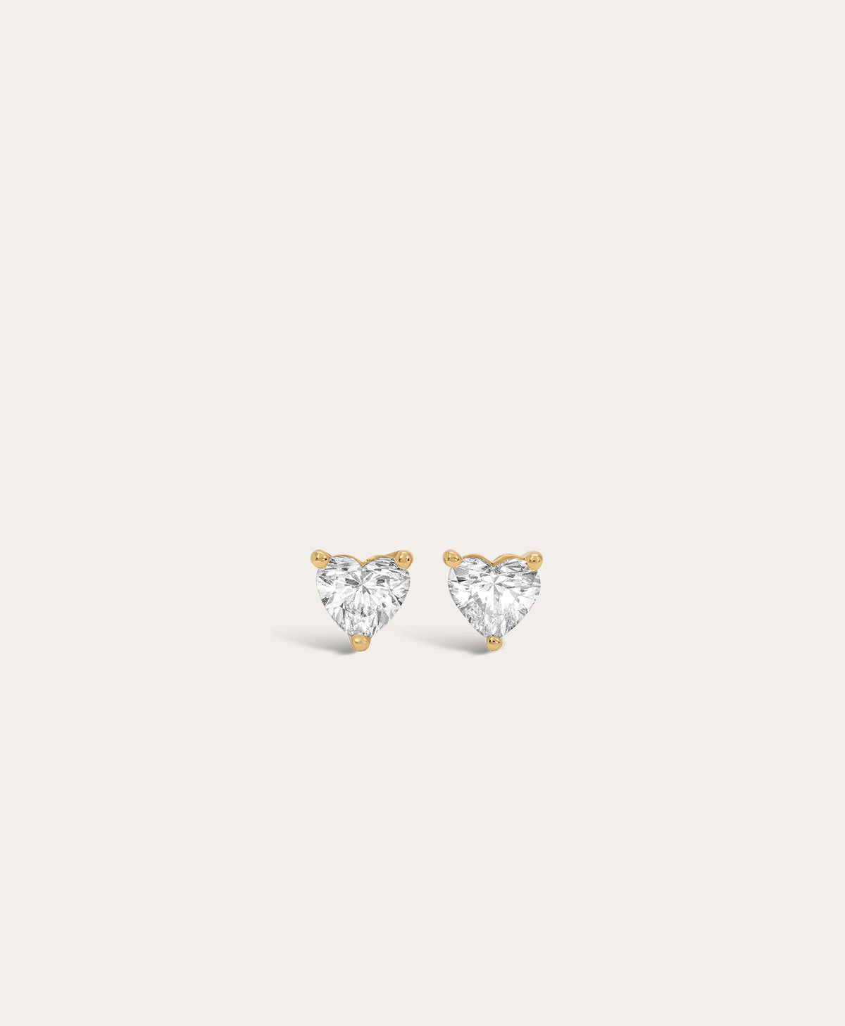 Diamond Heart Stud Earrings