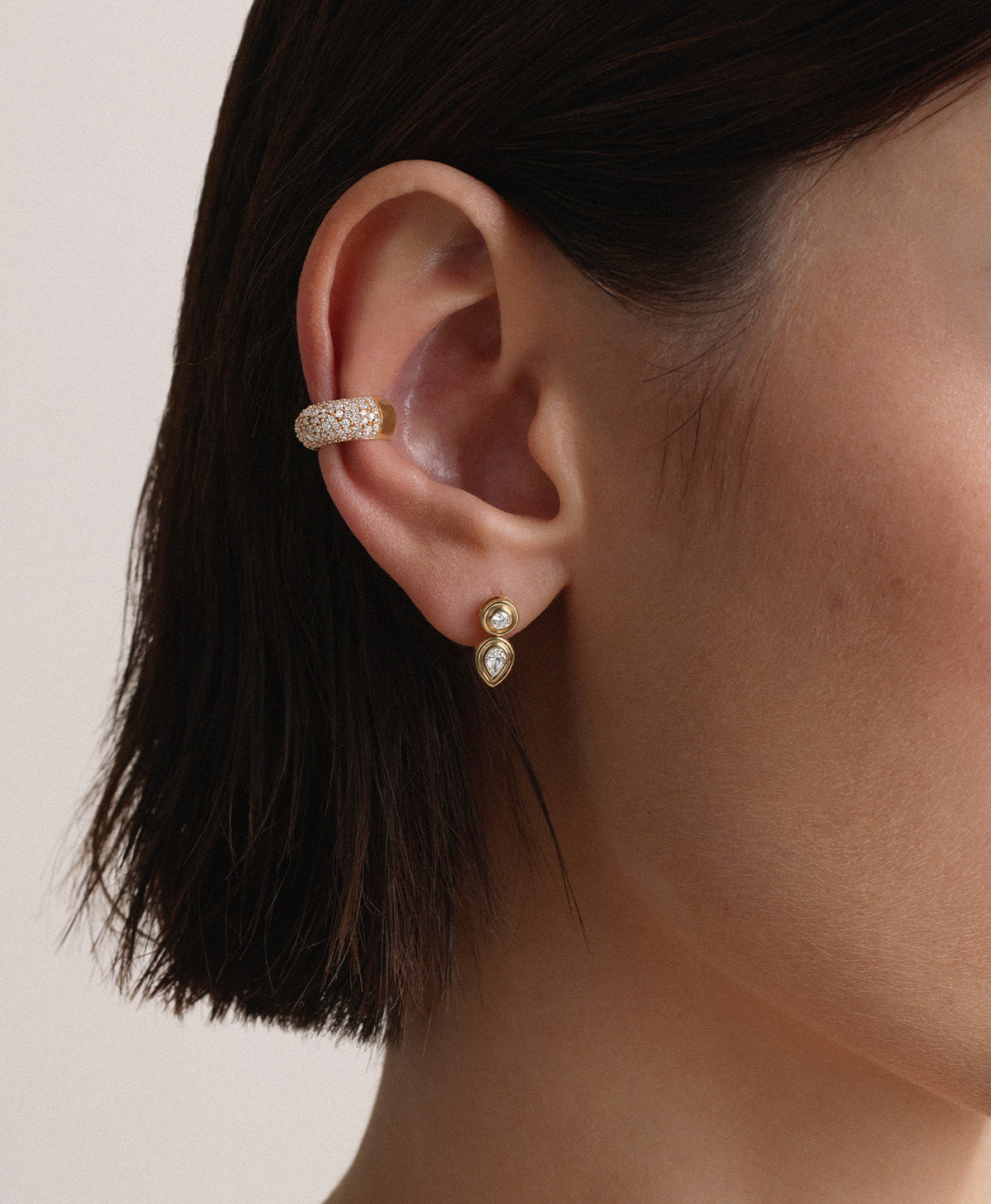 Groovy Diamond Pear Drop Earrings