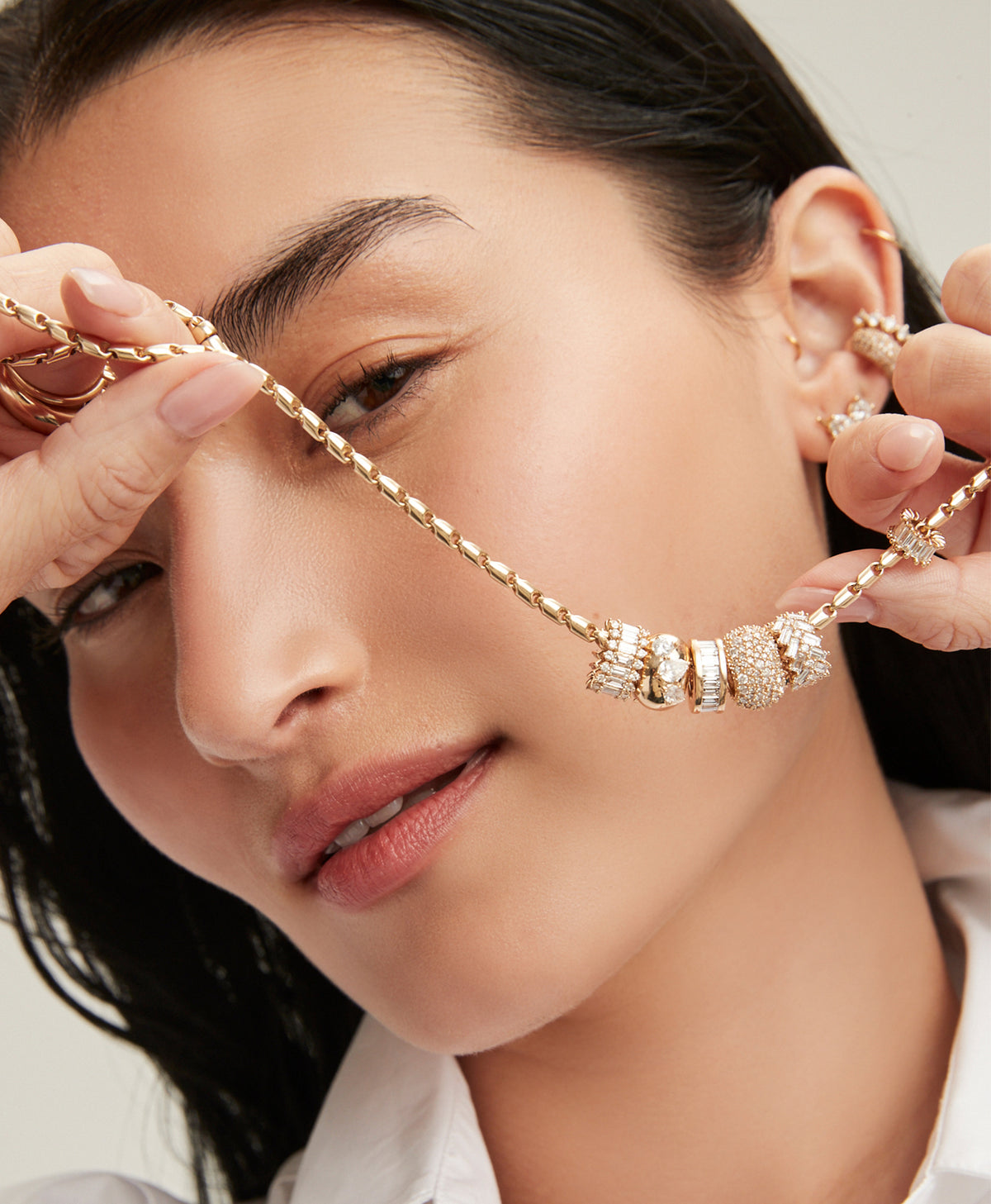 Diamond Pear Cluster Big Bead - Lab Grown