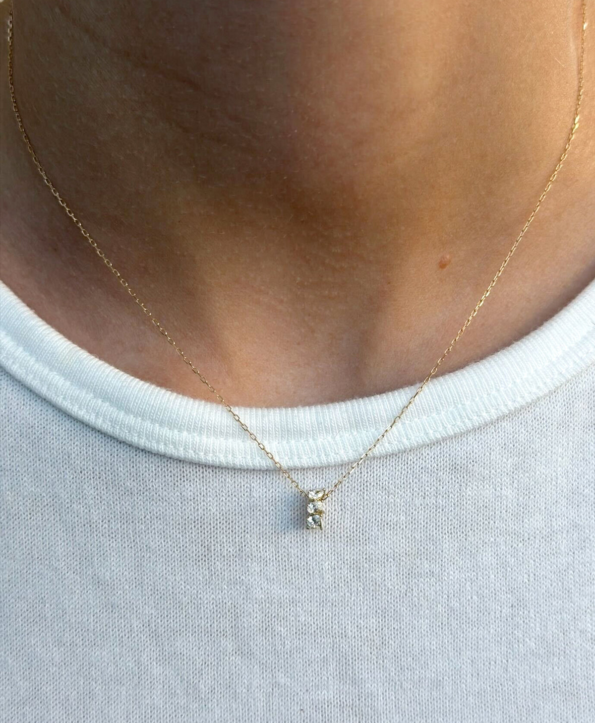 Diamond Pear Mini Bead Necklace