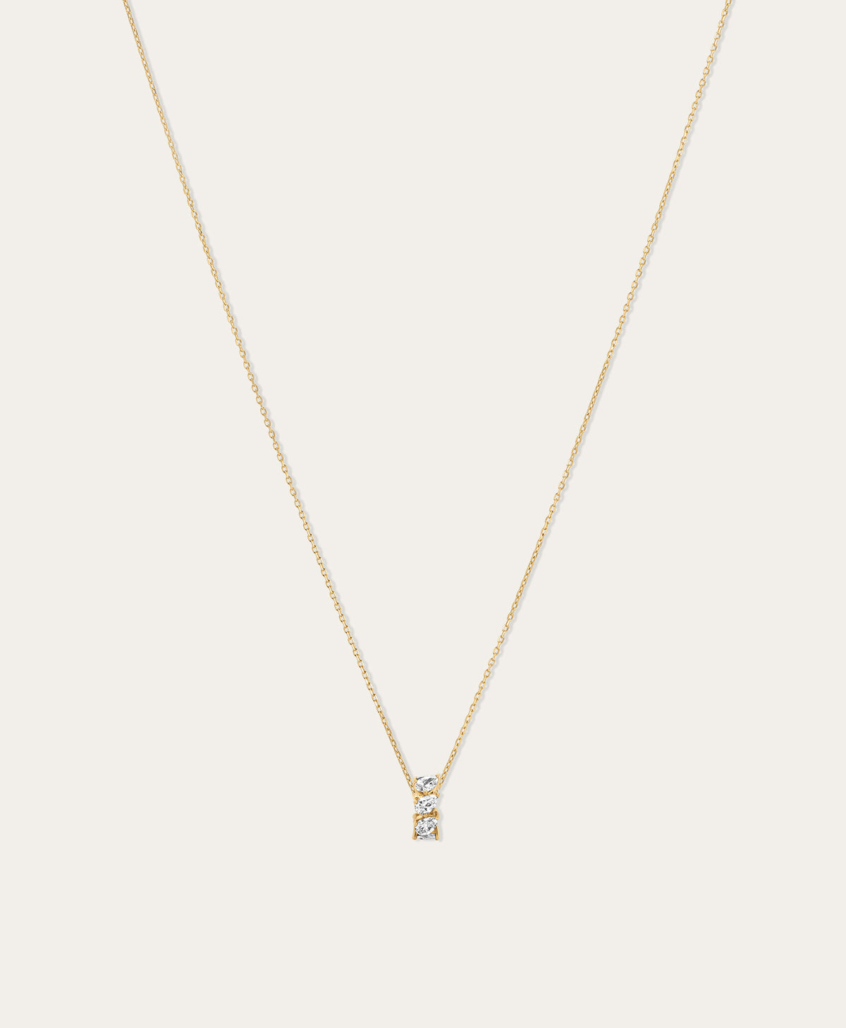 Diamond Pear Mini Bead Necklace